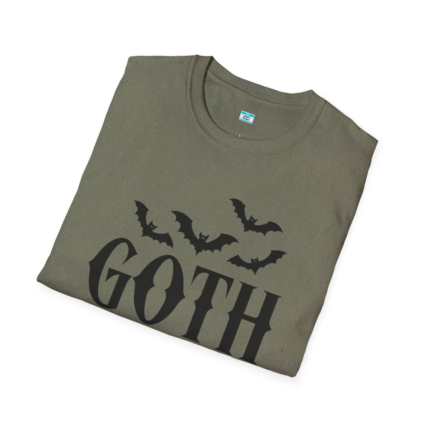 Goth Mama T-Shirt β Moon Phase & Bat Graphic Tee for Spooky Moms