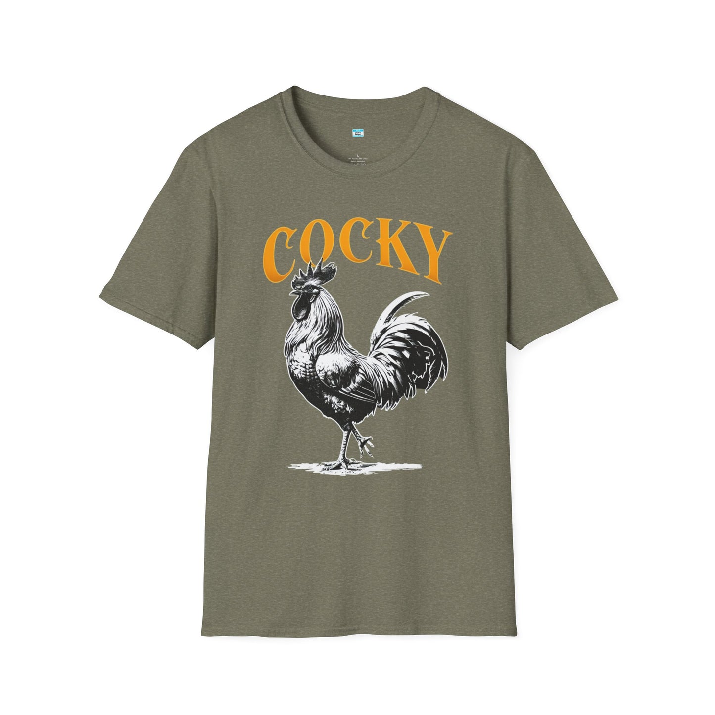Cocky Rooster T-Shirt – Funny Farm Animal Graphic Tee, Bold Chicken Humor Shirt