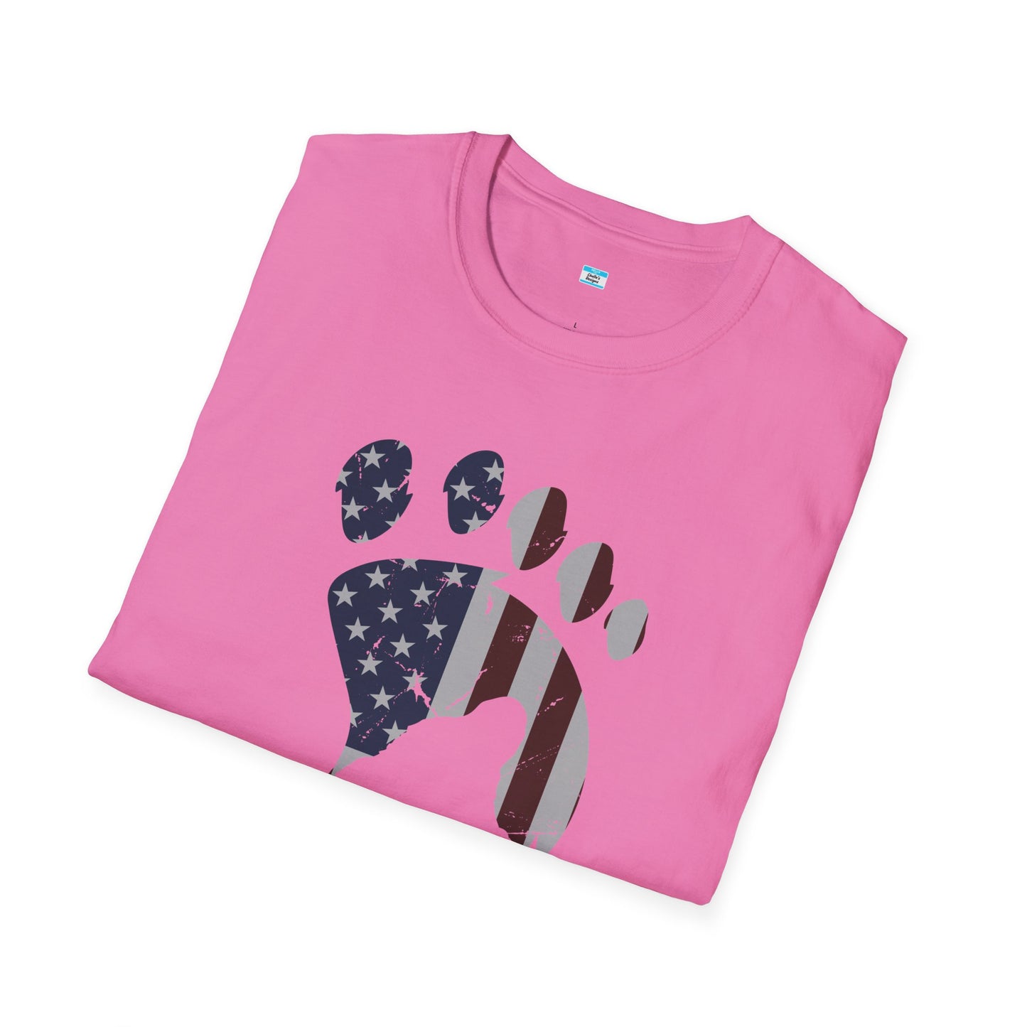 Patriotic Bigfoot Footprint T-Shirt, American Flag Sasquatch USA Tee