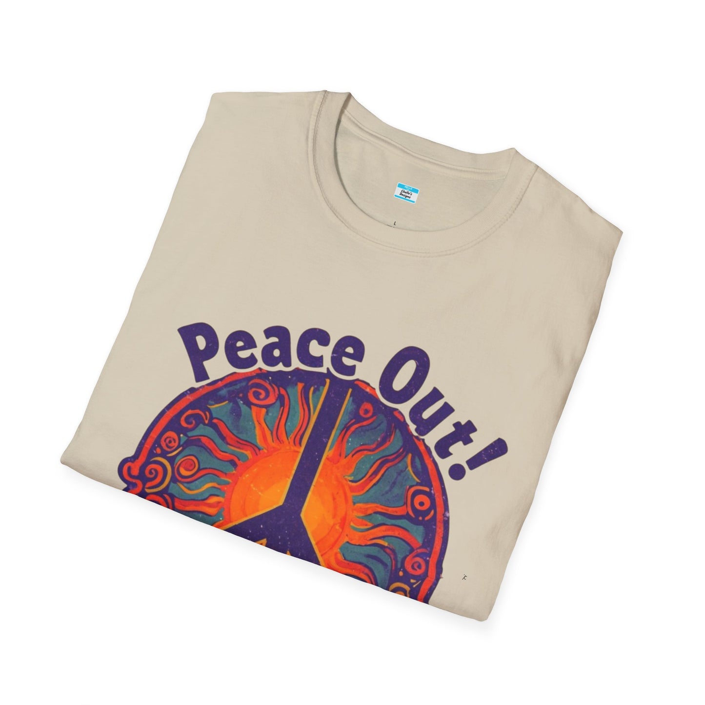 Peace Out! T-Shirt – Psychedelic Sun & Peace Sign Retro Rock Tee