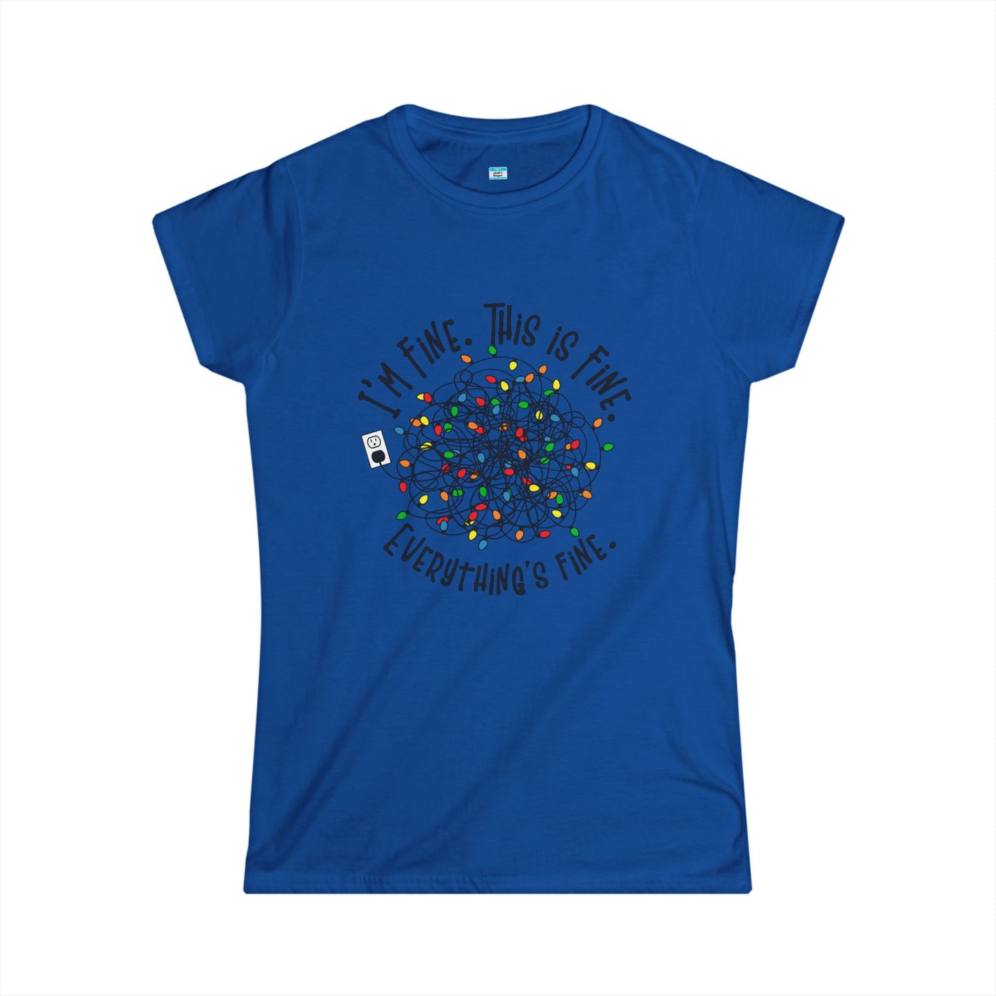 I’m Fine This Is Fine Everything’s Fine T-Shirt – Funny Tangled Christmas Lights Tee