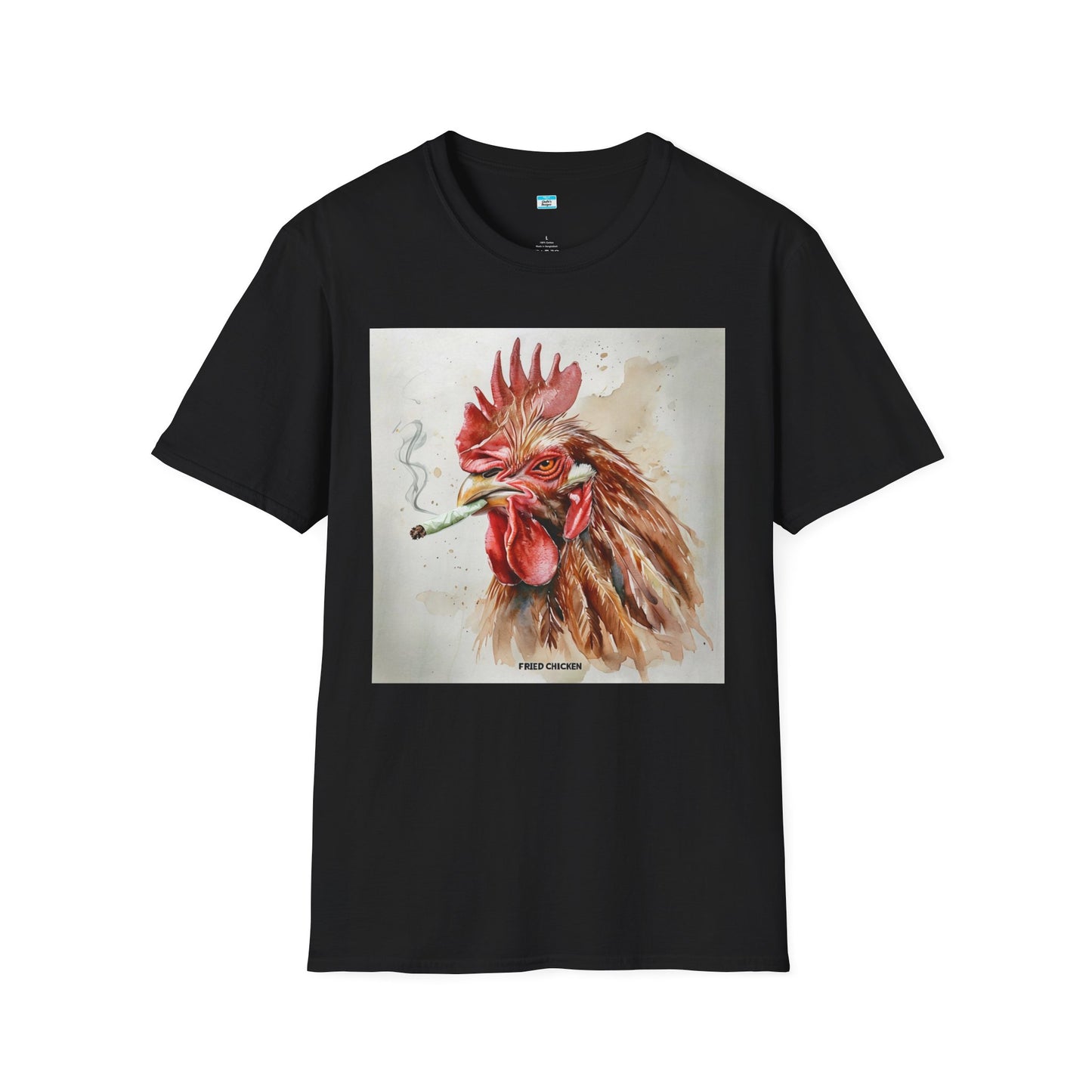 Funny Smoking Rooster T-Shirt – Fried Chicken Graphic Tee, Farm Animal Humor Shirt, Cannabis, Hemp Humor