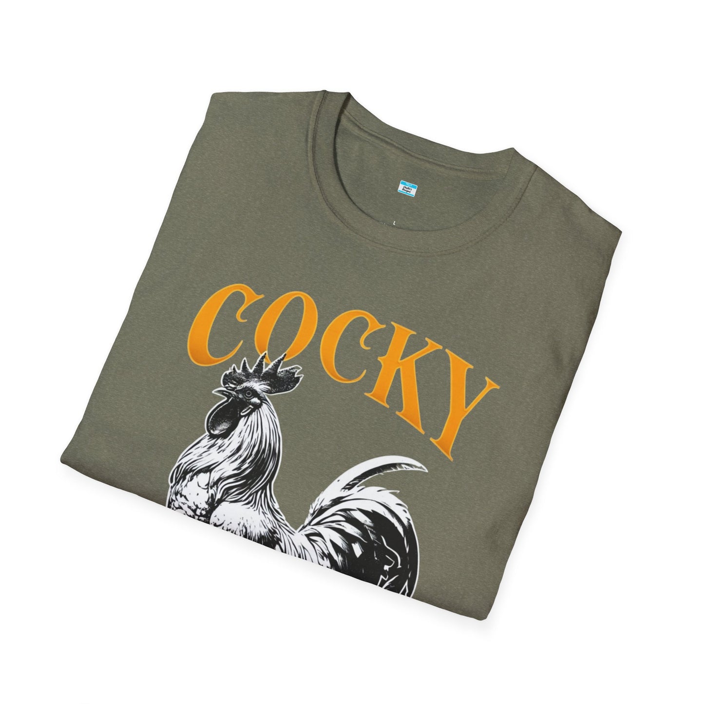 Cocky Rooster T-Shirt – Funny Farm Animal Graphic Tee, Bold Chicken Humor Shirt