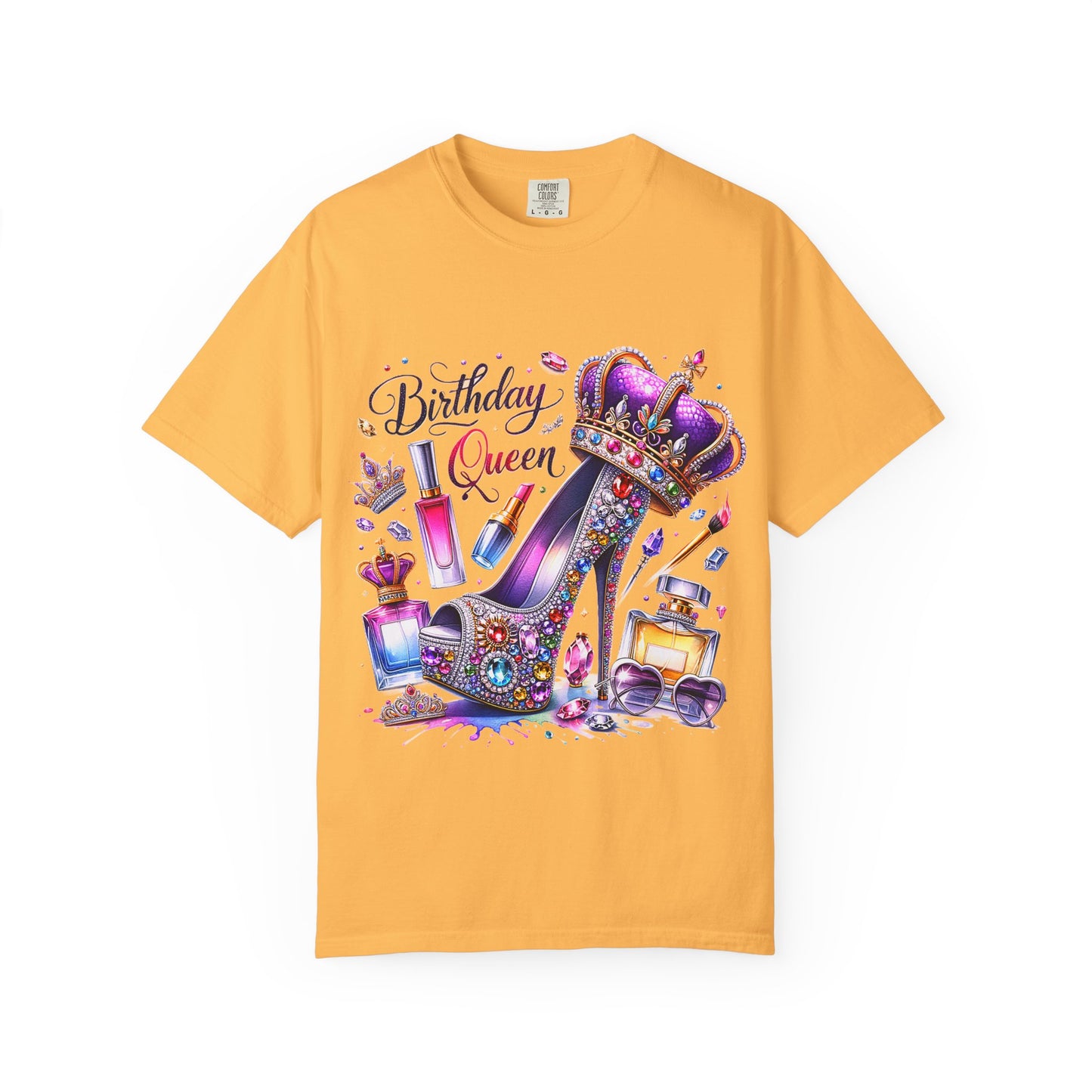 Birthday Queen T-Shirt – Glam Sparkly High Heel & Crown Birthday Outfit