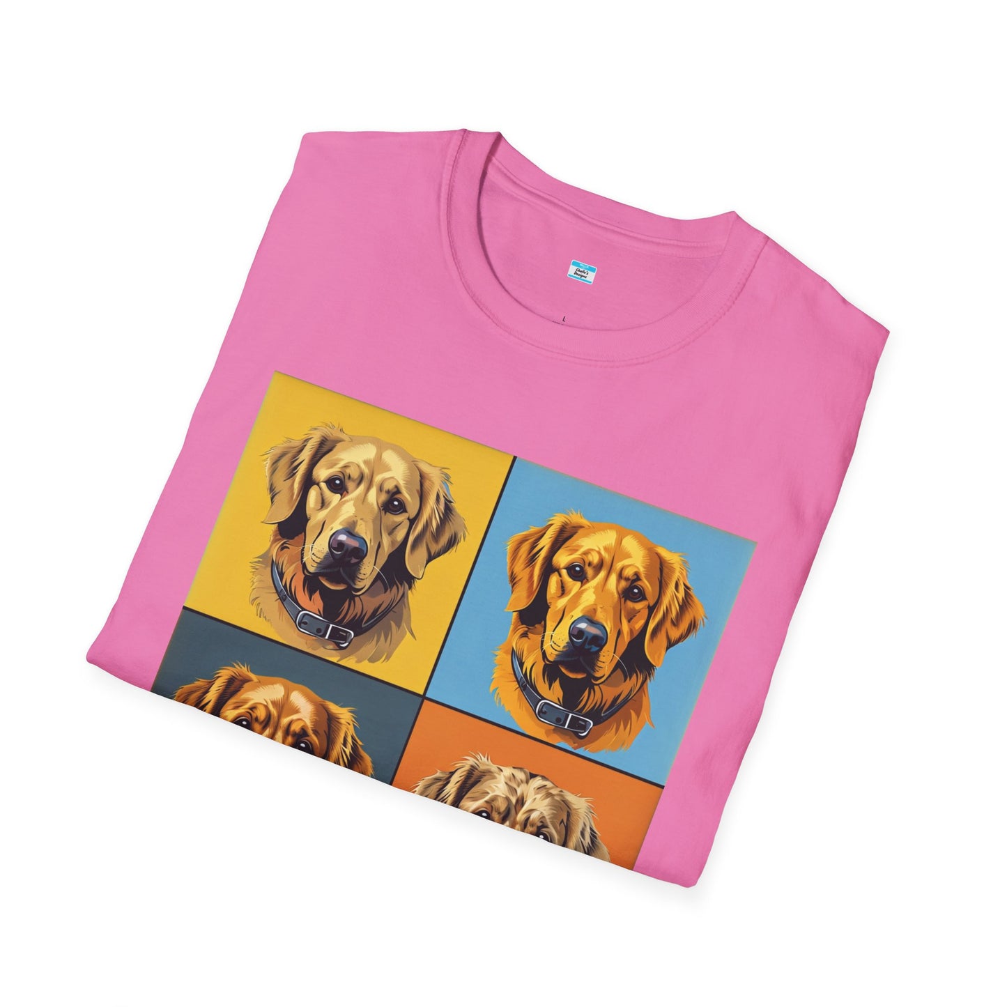 Pop Art Dog T-Shirt – Colorful Golden Retriever Graphic Tee for Dog Lovers