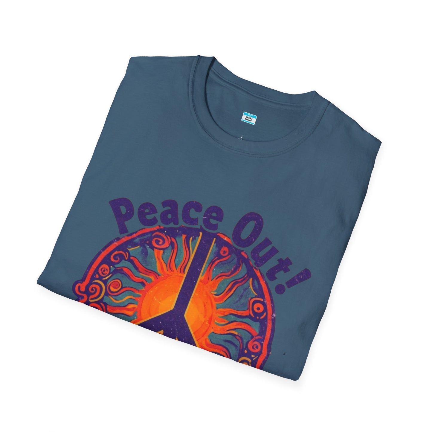 Peace Out! T-Shirt – Psychedelic Sun & Peace Sign Retro Rock Tee
