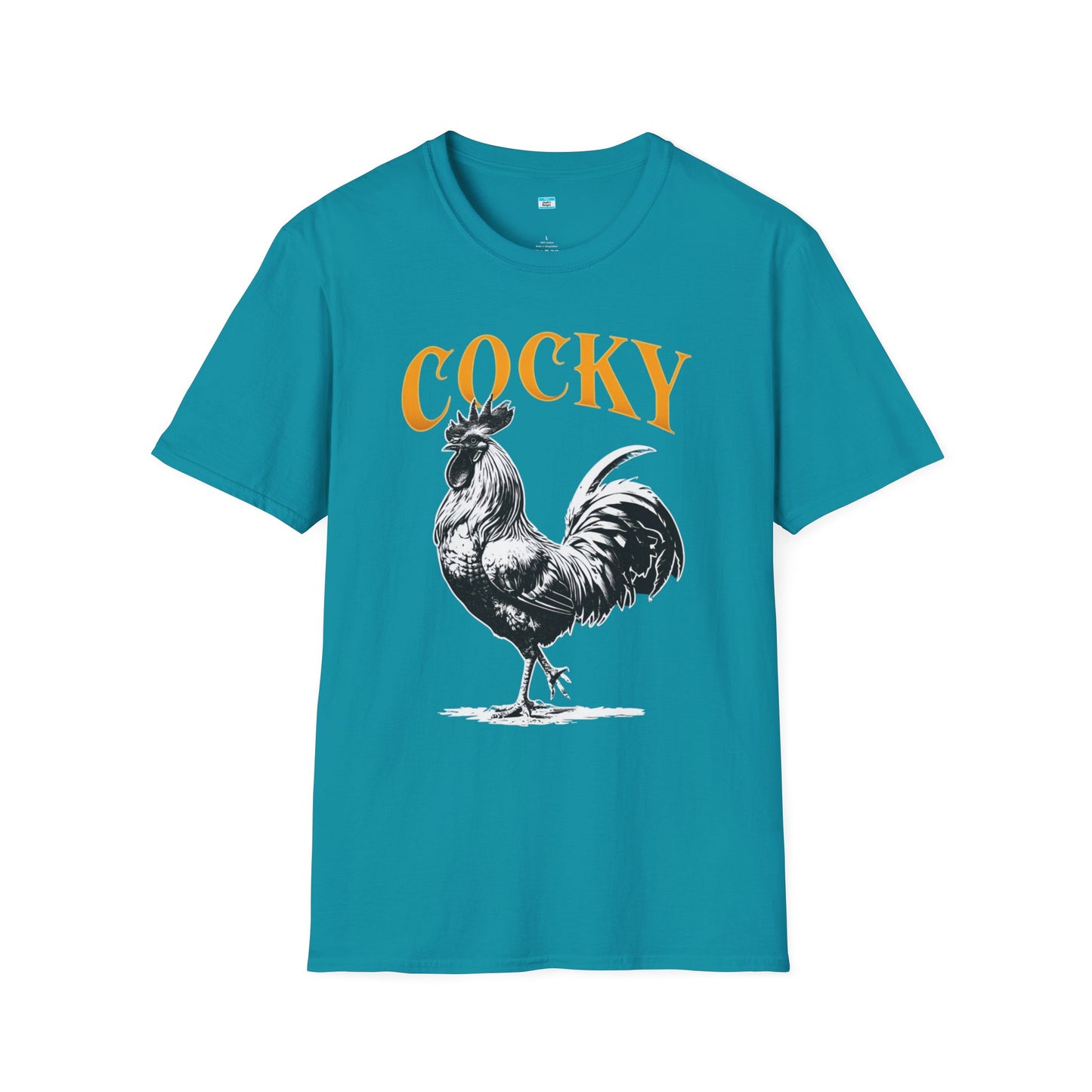 Cocky Rooster T-Shirt – Funny Farm Animal Graphic Tee, Bold Chicken Humor Shirt