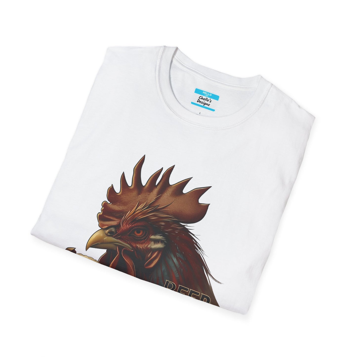 Beer & Wings T-Shirt | Funny Chicken Drinking Beer Graphic Tee for Men & Women