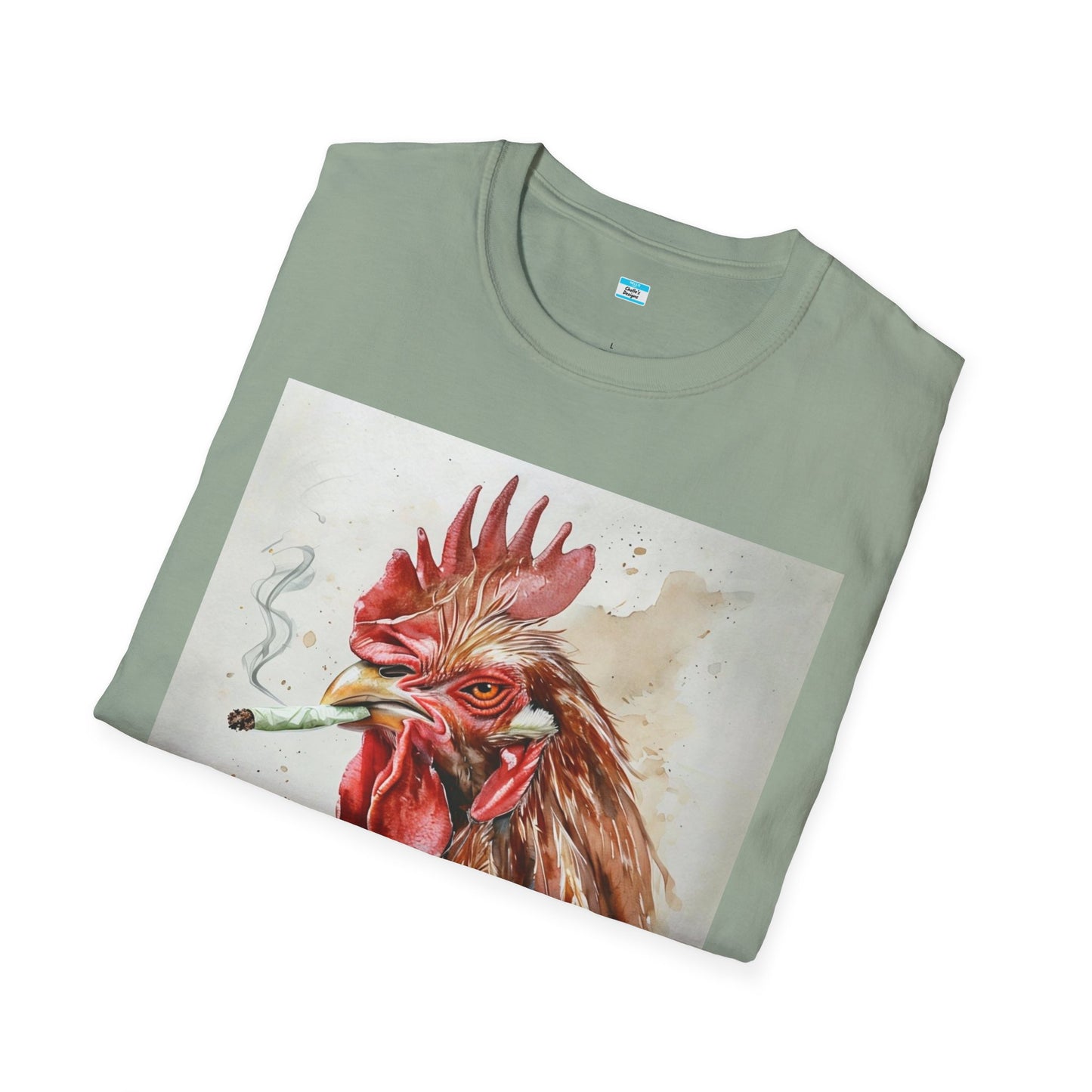 Funny Smoking Rooster T-Shirt – Fried Chicken Graphic Tee, Farm Animal Humor Shirt, Cannabis, Hemp Humor