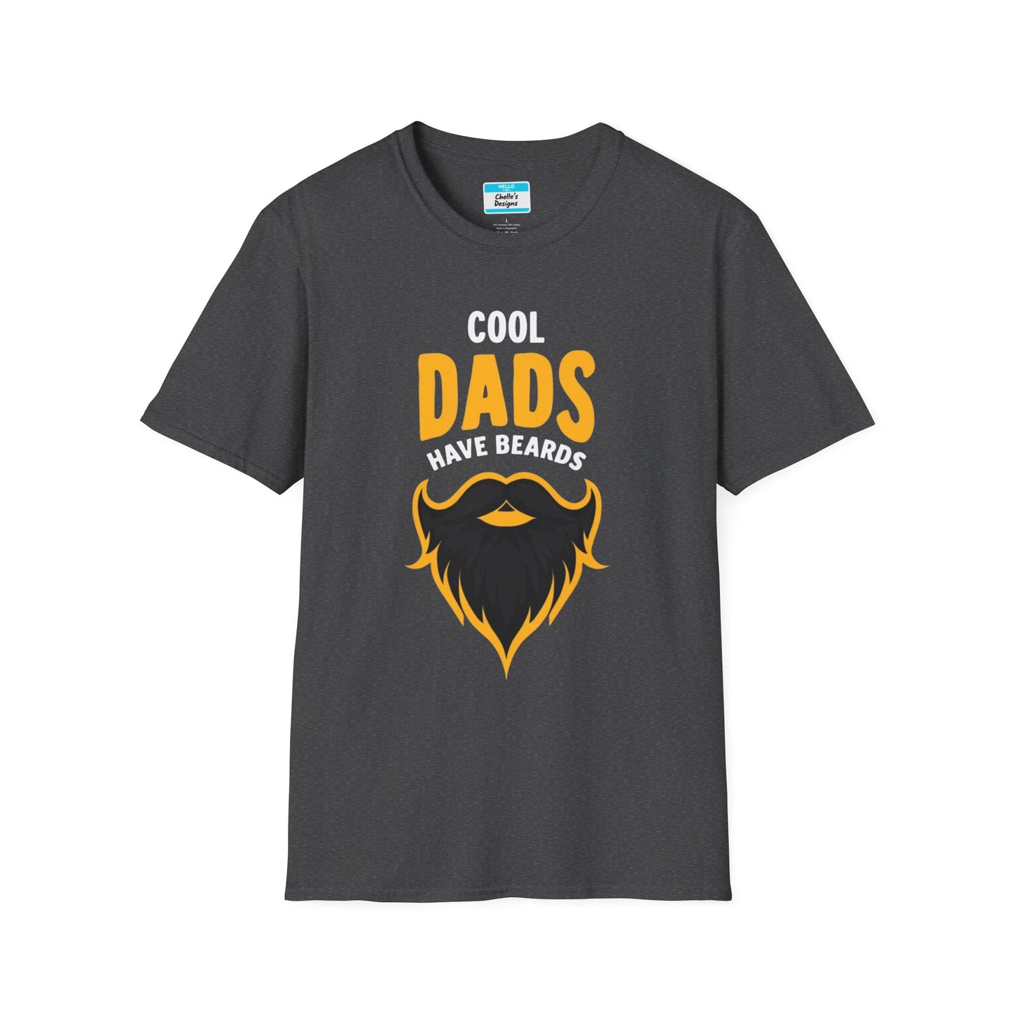 Cool Dads Have Black Beards T-Shirt | Funny Father’s Day Gift Beard Graphic Tee