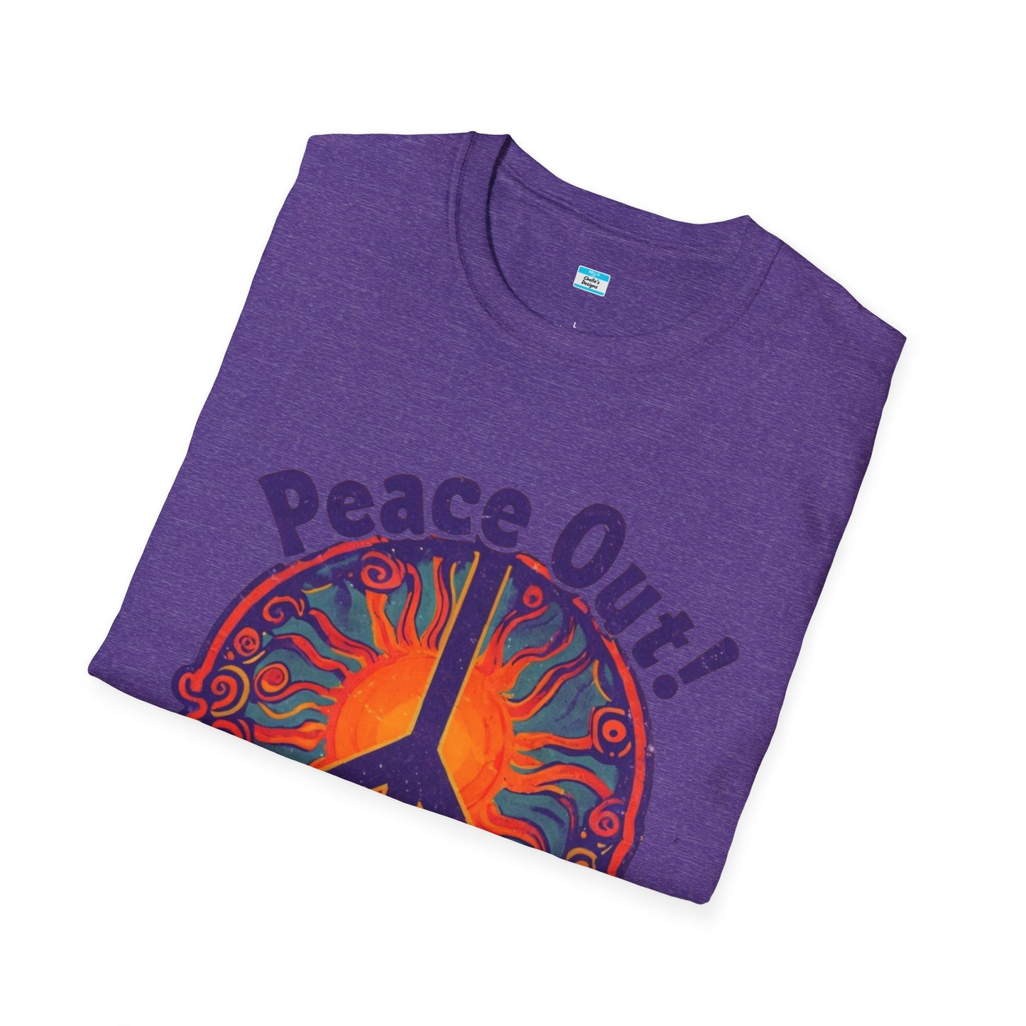 Peace Out! T-Shirt – Psychedelic Sun & Peace Sign Retro Rock Tee