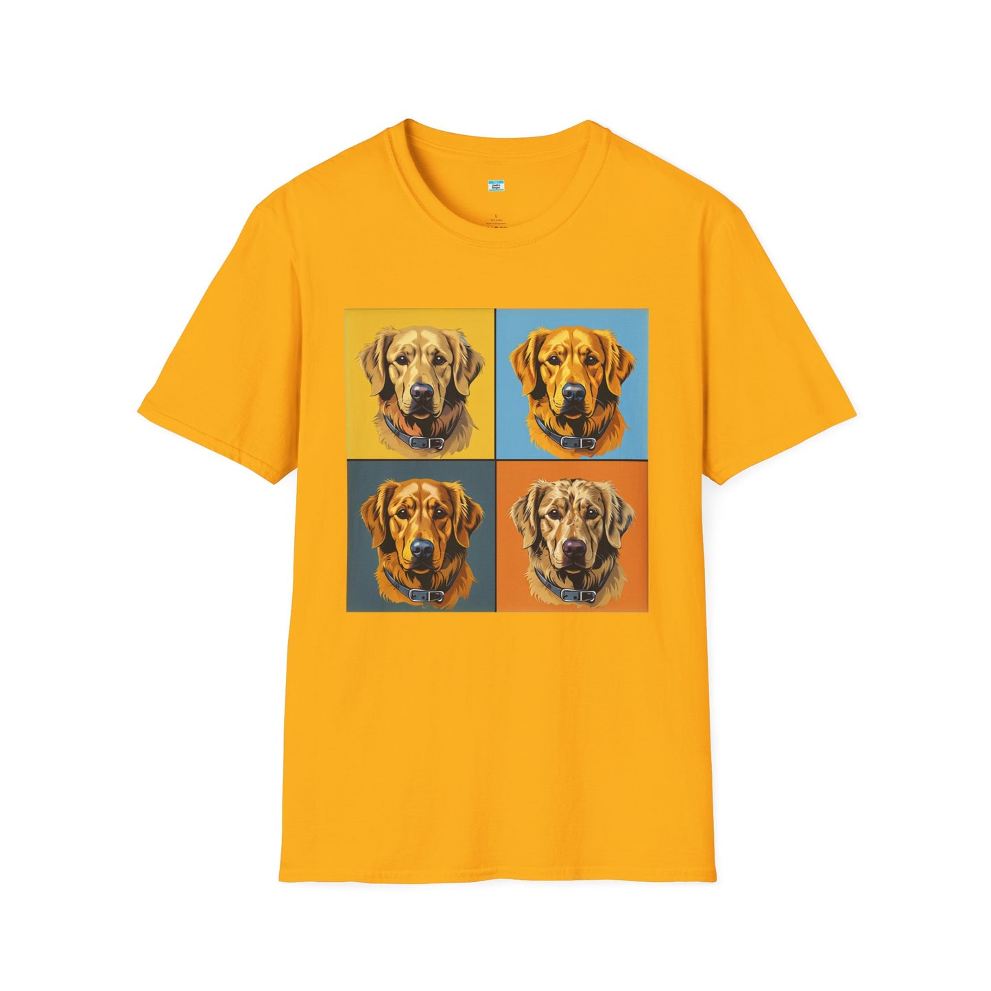 Pop Art Dog T-Shirt – Colorful Golden Retriever Graphic Tee for Dog Lovers