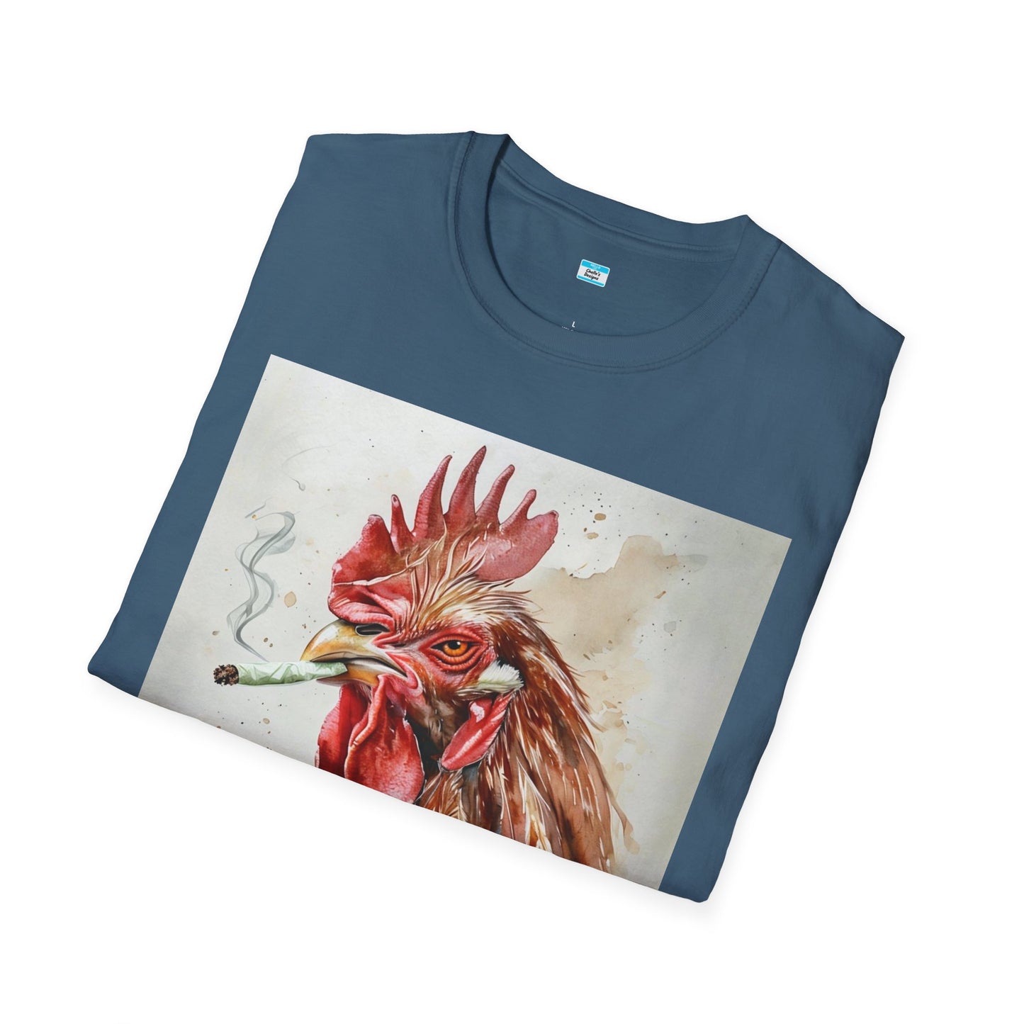Funny Smoking Rooster T-Shirt – Fried Chicken Graphic Tee, Farm Animal Humor Shirt, Cannabis, Hemp Humor