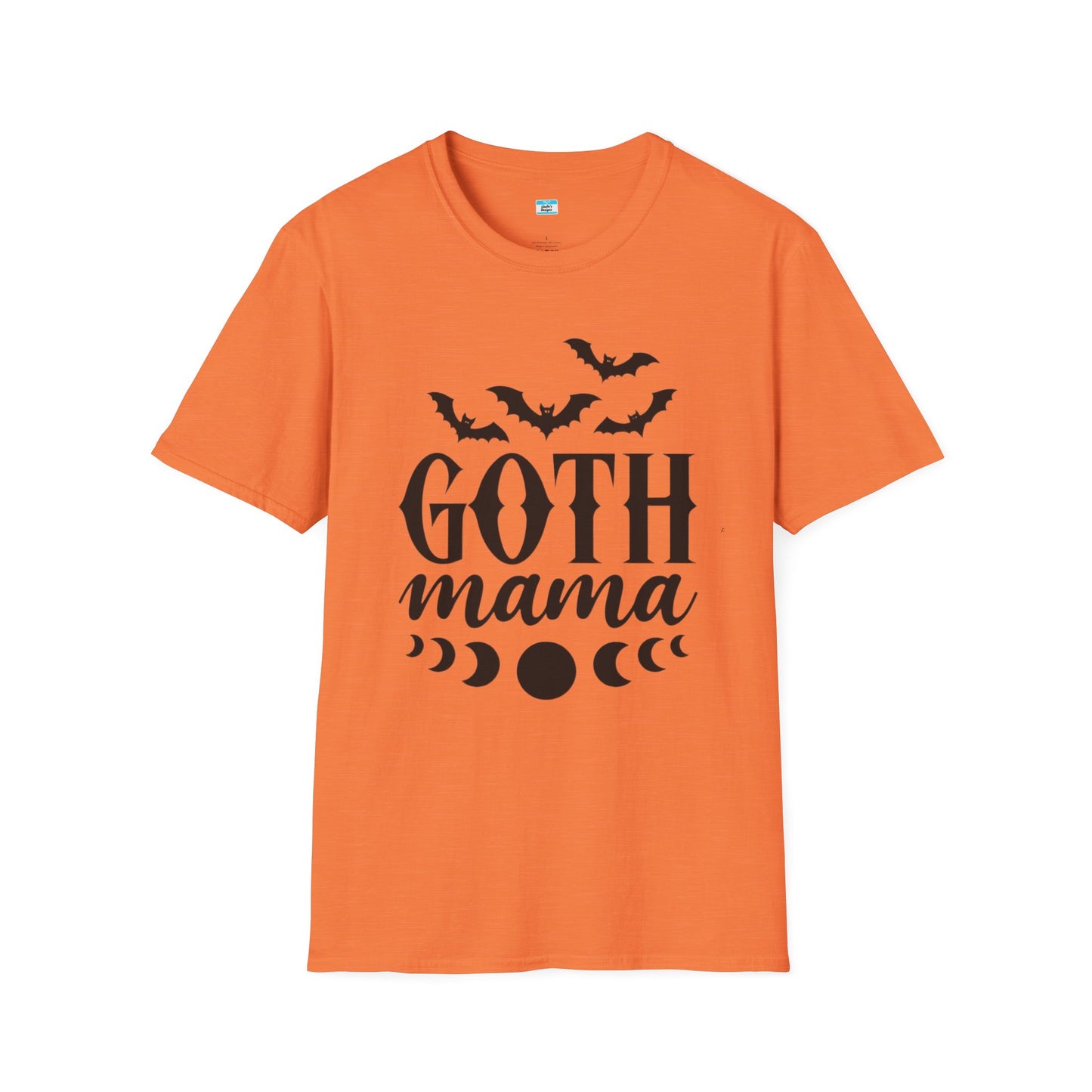Goth Mama T-Shirt β Moon Phase & Bat Graphic Tee for Spooky Moms