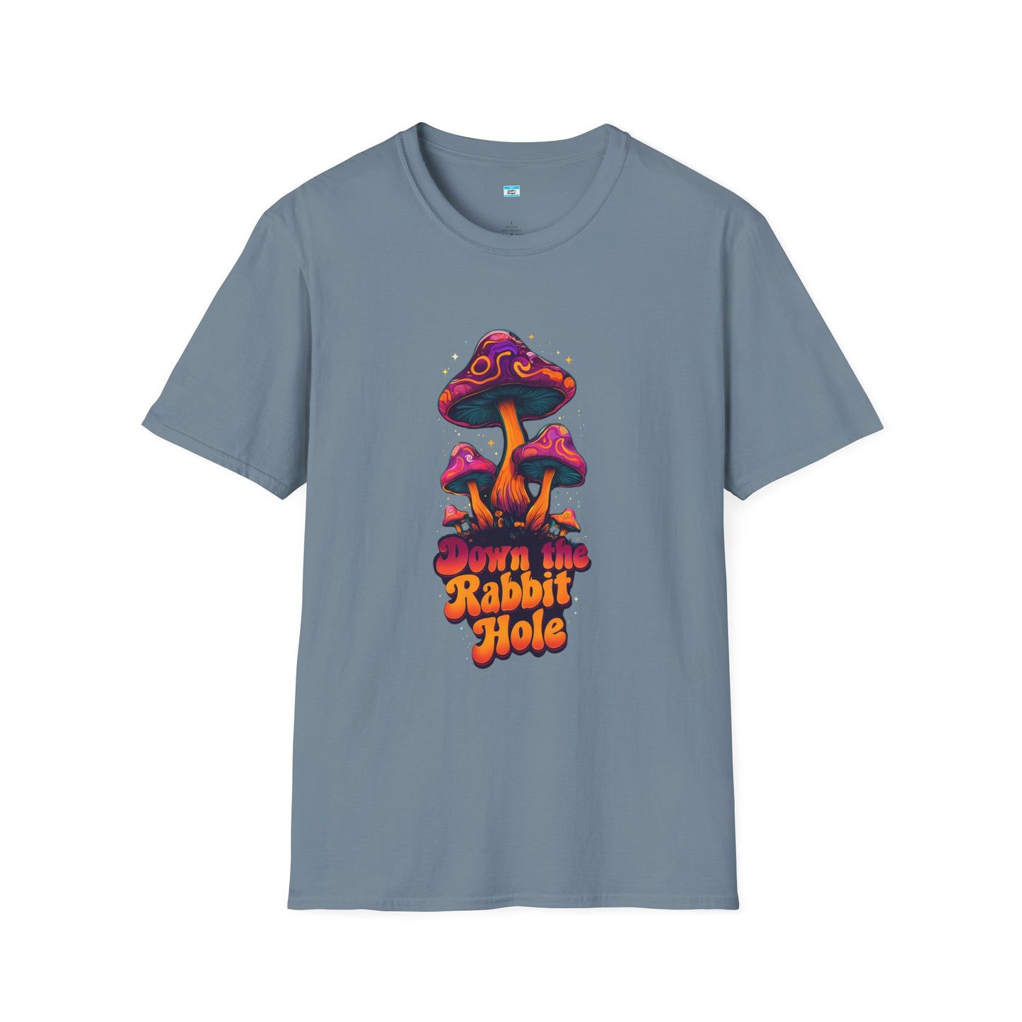 Down the Rabbit Hole T-Shirt – Trippy Psychedelic Mushroom Graphic Tee
