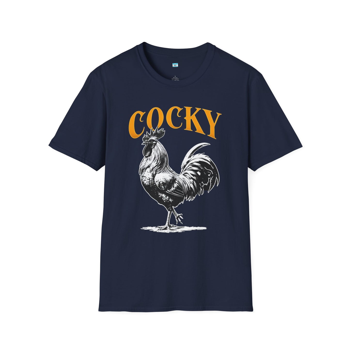 Cocky Rooster T-Shirt – Funny Farm Animal Graphic Tee, Bold Chicken Humor Shirt