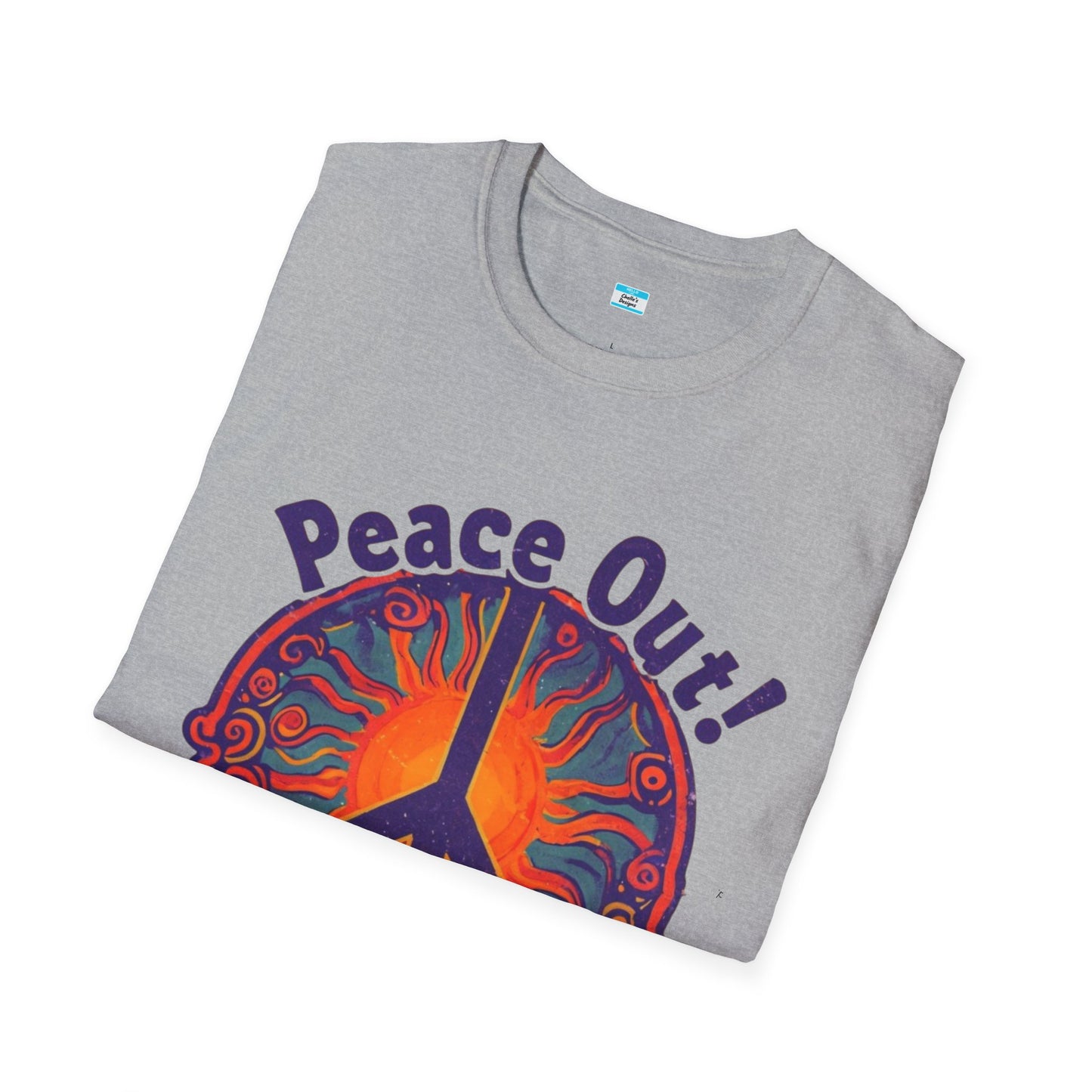 Peace Out! T-Shirt – Psychedelic Sun & Peace Sign Retro Rock Tee