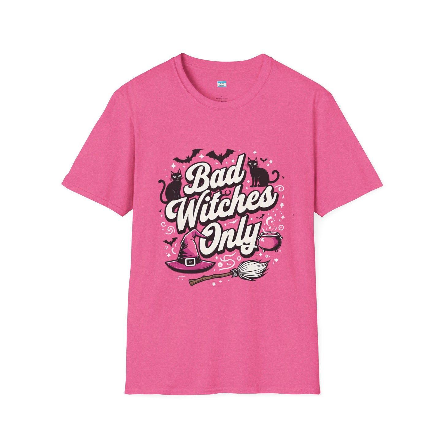Bad Witches Only T-Shirt – Cute Pink Halloween Witch Graphic Tee