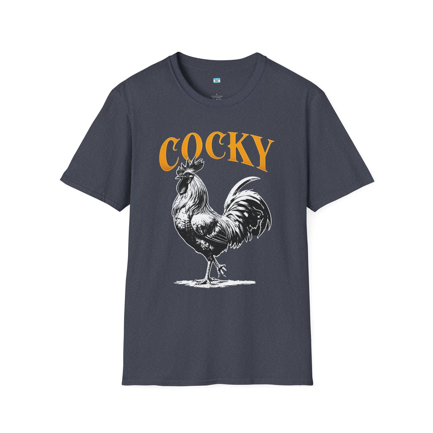 Cocky Rooster T-Shirt – Funny Farm Animal Graphic Tee, Bold Chicken Humor Shirt
