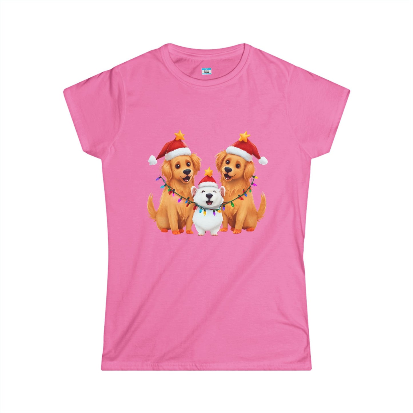 Christmas Dogs T-Shirt β Cute Santa Hat & Holiday Lights Puppy Tee
