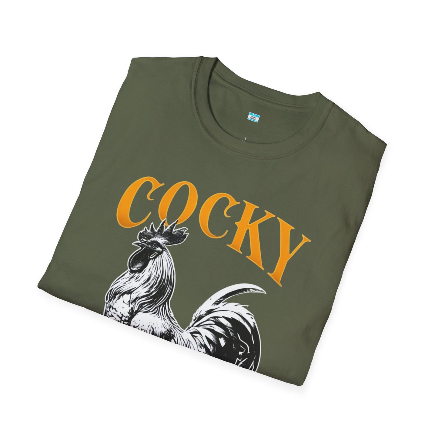 Cocky Rooster T-Shirt – Funny Farm Animal Graphic Tee, Bold Chicken Humor Shirt
