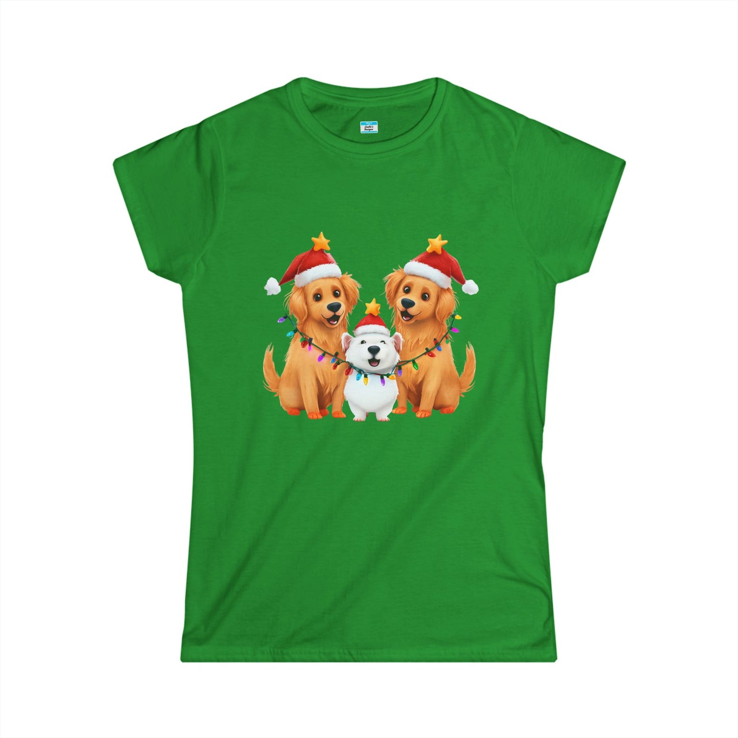 Christmas Dogs T-Shirt β Cute Santa Hat & Holiday Lights Puppy Tee