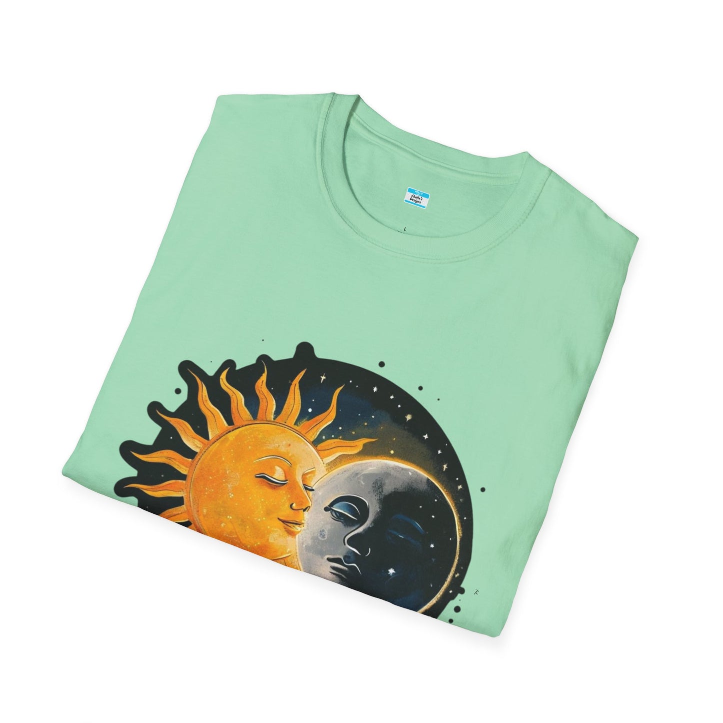 Lunar Kiss T-Shirt β Romantic Sun and Moon Celestial Graphic Tee