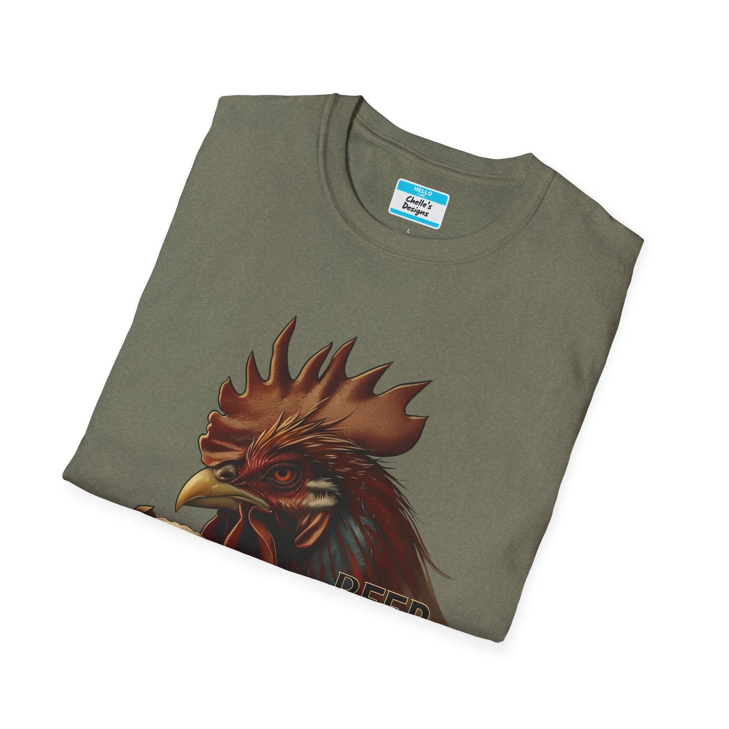 Beer & Wings T-Shirt | Funny Chicken Drinking Beer Graphic Tee for Men & Women
