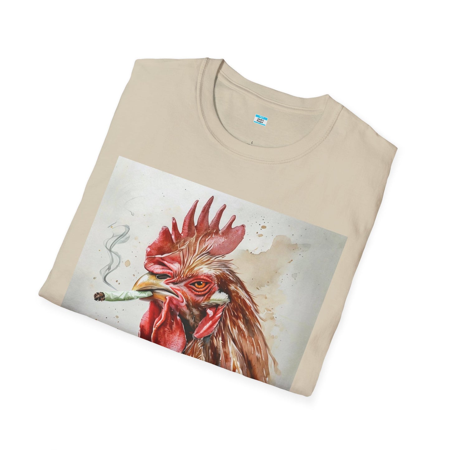 Funny Smoking Rooster T-Shirt – Fried Chicken Graphic Tee, Farm Animal Humor Shirt, Cannabis, Hemp Humor