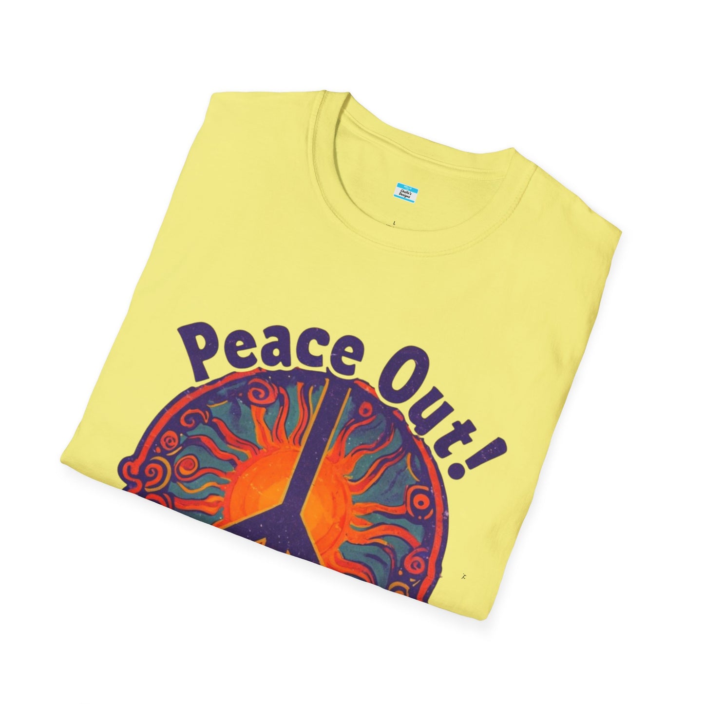 Peace Out! T-Shirt – Psychedelic Sun & Peace Sign Retro Rock Tee