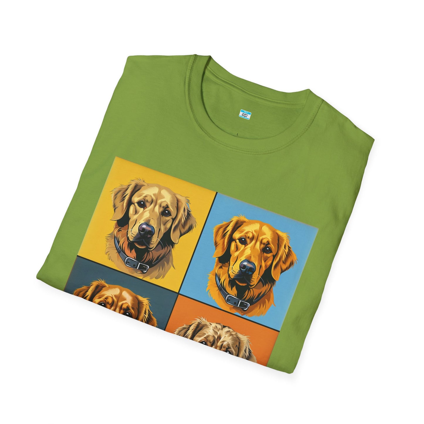 Pop Art Dog T-Shirt – Colorful Golden Retriever Graphic Tee for Dog Lovers