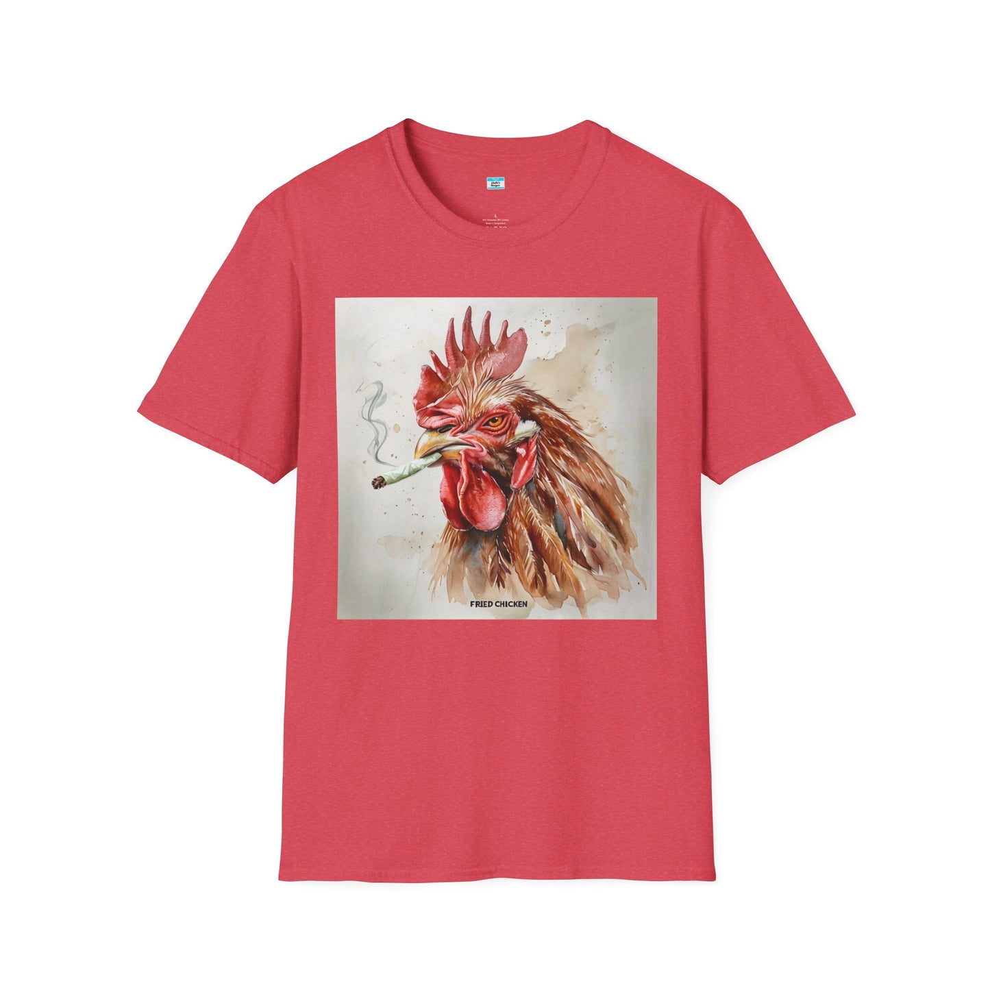 Funny Smoking Rooster T-Shirt – Fried Chicken Graphic Tee, Farm Animal Humor Shirt, Cannabis, Hemp Humor
