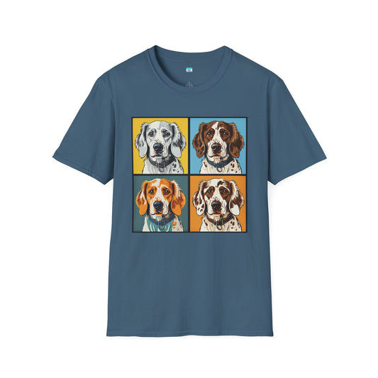 Pop Art English Setter T-Shirt – Colorful Dog Lover Graphic Tee