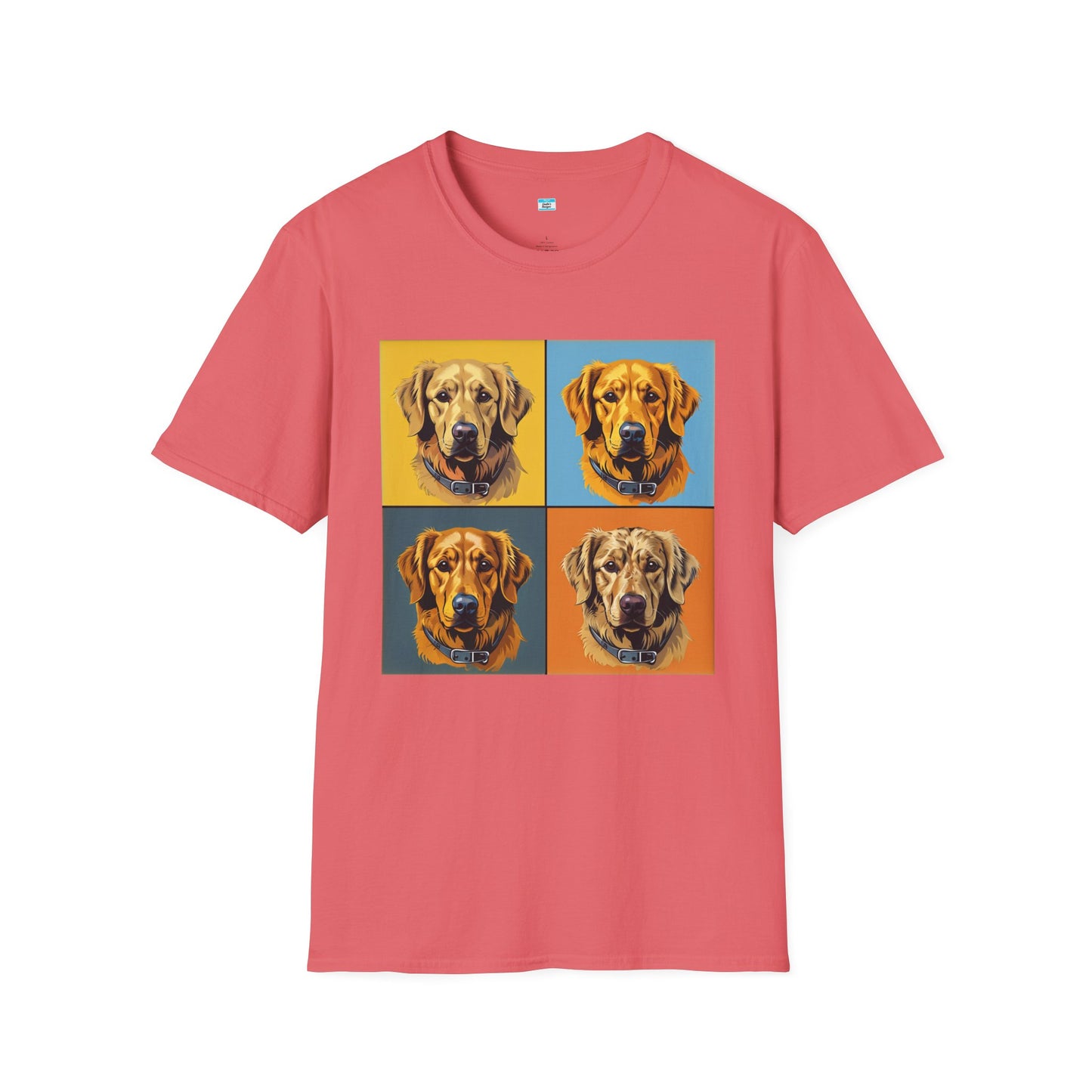 Pop Art Dog T-Shirt – Colorful Golden Retriever Graphic Tee for Dog Lovers