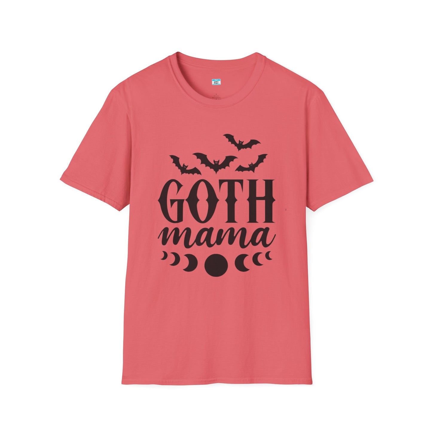 Goth Mama T-Shirt β Moon Phase & Bat Graphic Tee for Spooky Moms
