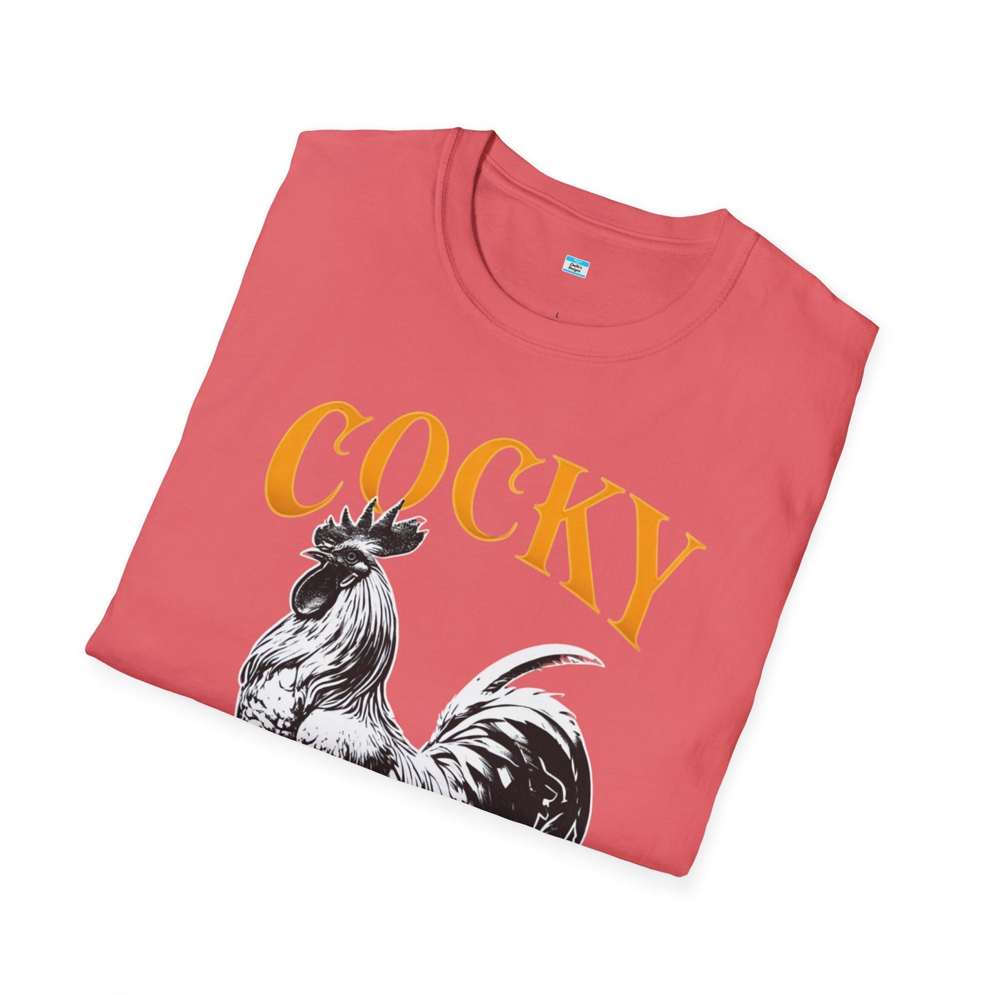 Cocky Rooster T-Shirt – Funny Farm Animal Graphic Tee, Bold Chicken Humor Shirt