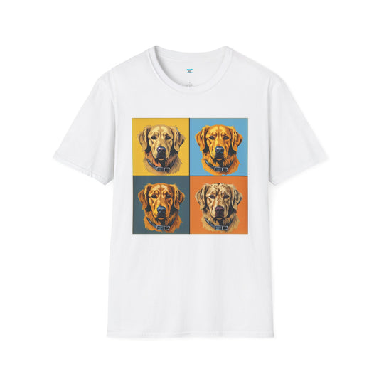 Pop Art Dog T-Shirt – Colorful Golden Retriever Graphic Tee for Dog Lovers
