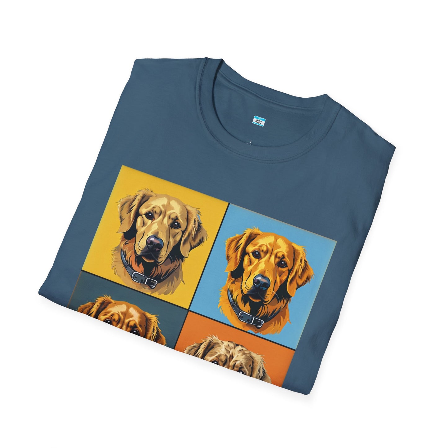Pop Art Dog T-Shirt – Colorful Golden Retriever Graphic Tee for Dog Lovers