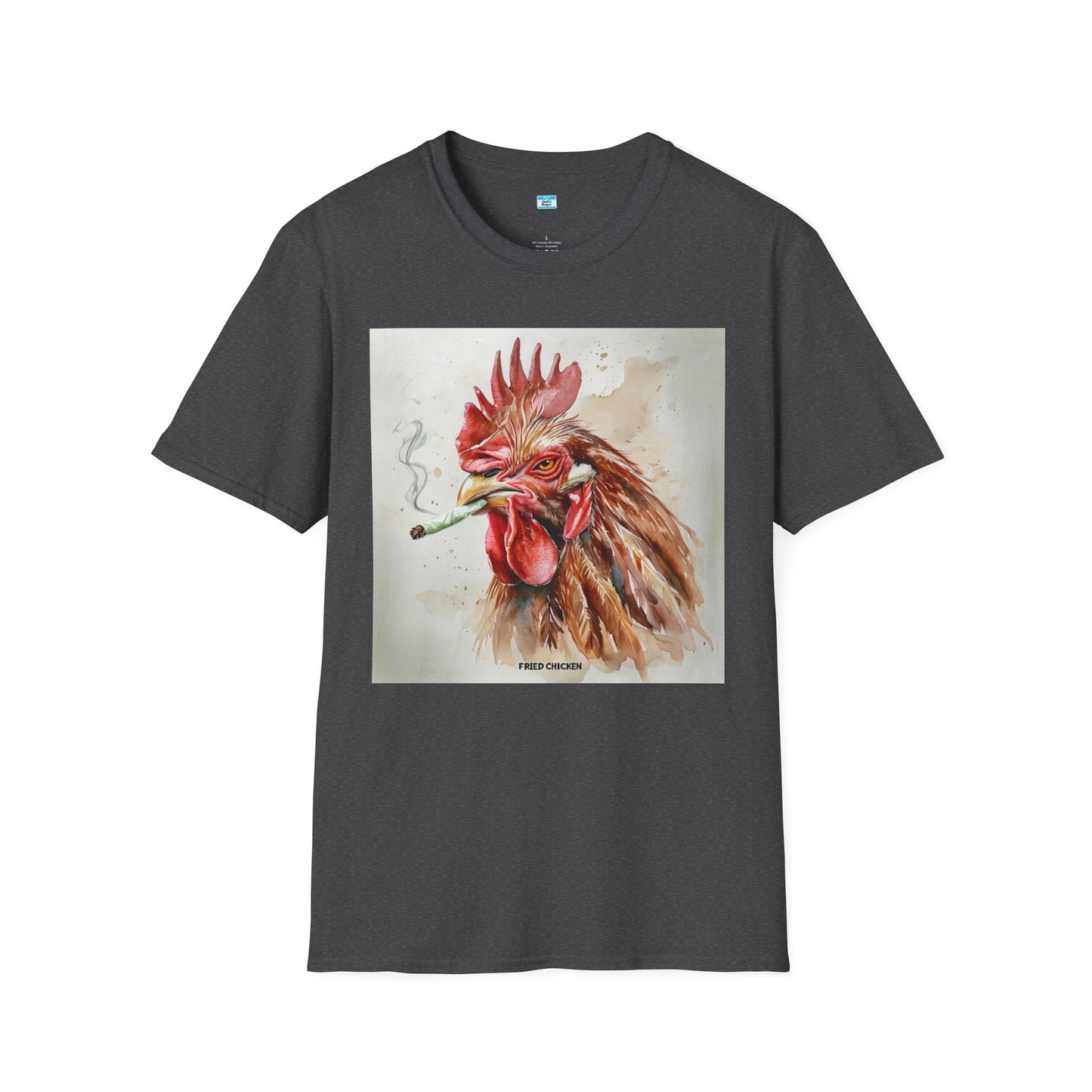Funny Smoking Rooster T-Shirt – Fried Chicken Graphic Tee, Farm Animal Humor Shirt, Cannabis, Hemp Humor