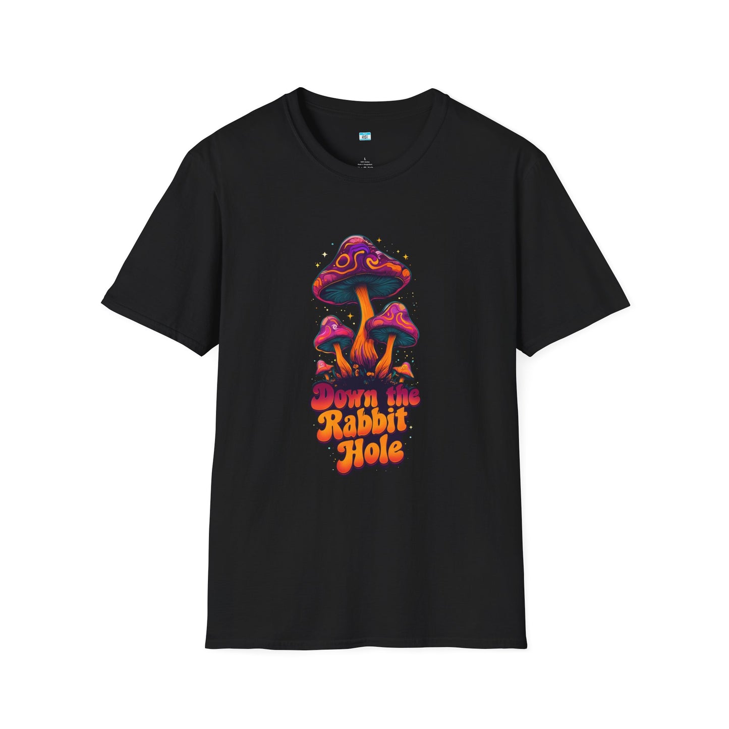 Down the Rabbit Hole T-Shirt – Trippy Psychedelic Mushroom Graphic Tee