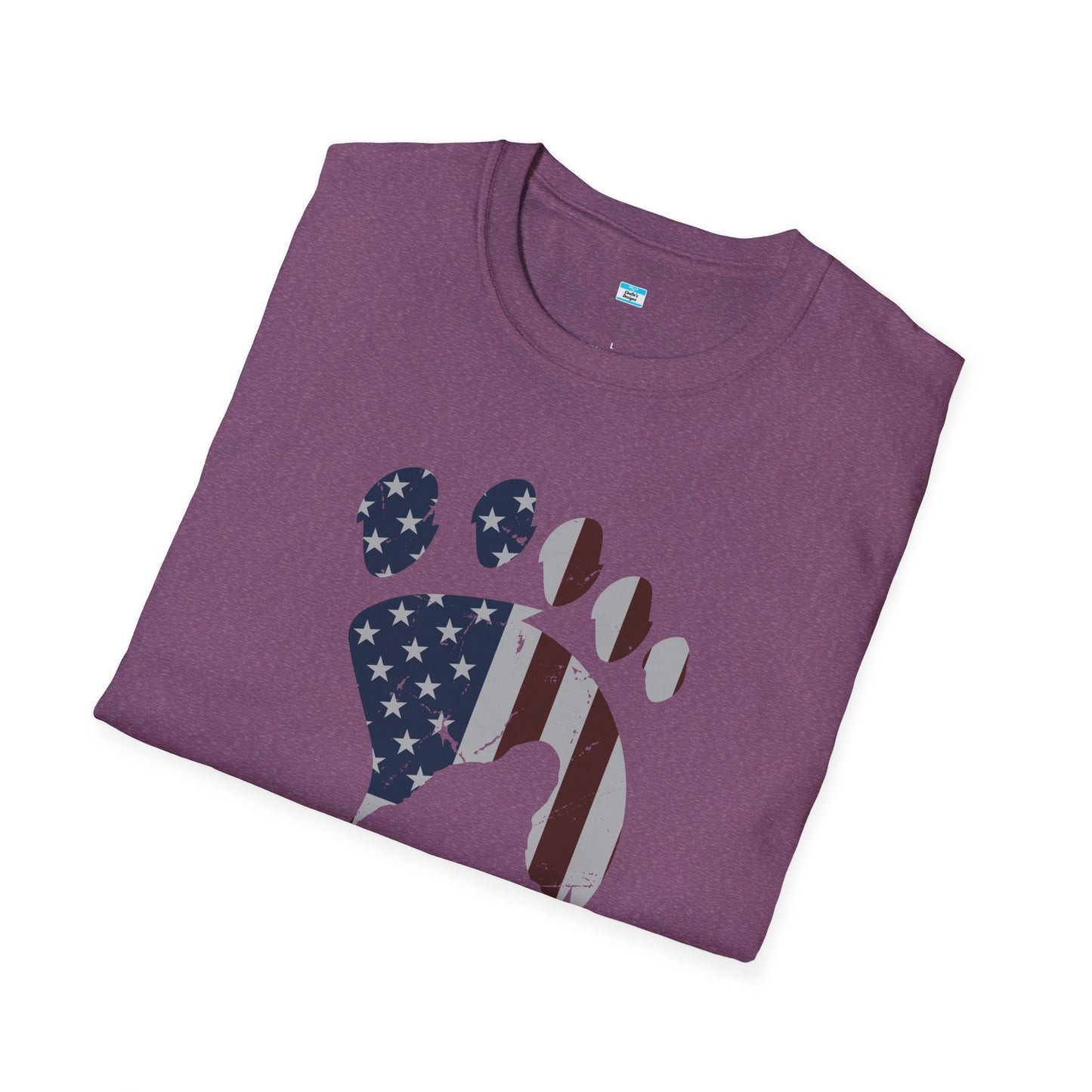 Patriotic Bigfoot Footprint T-Shirt, American Flag Sasquatch USA Tee