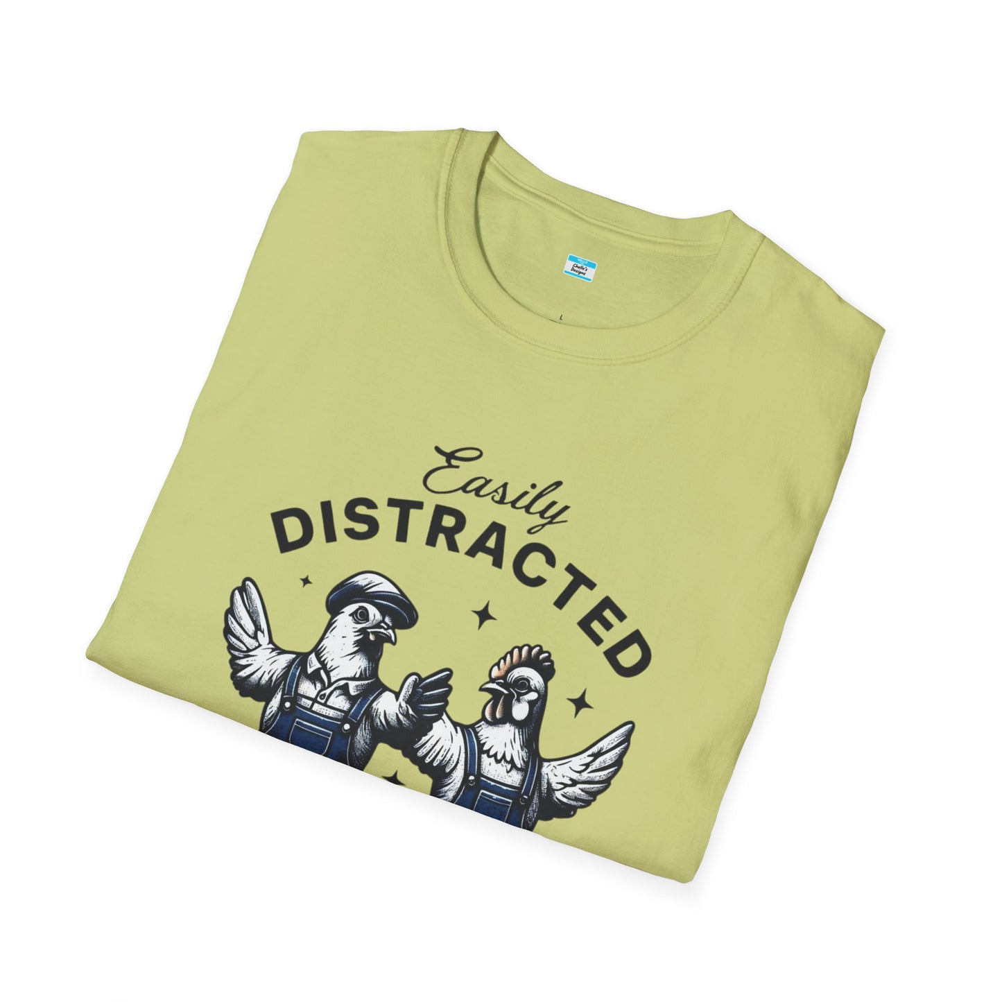 Easily Distracted by Peckers T-Shirt – Funny Chicken Graphic Tee, Farm Animal Humor Shirt