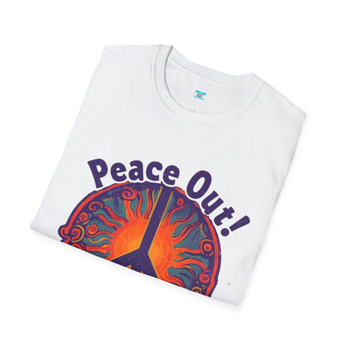 Peace Out! T-Shirt – Psychedelic Sun & Peace Sign Retro Rock Tee