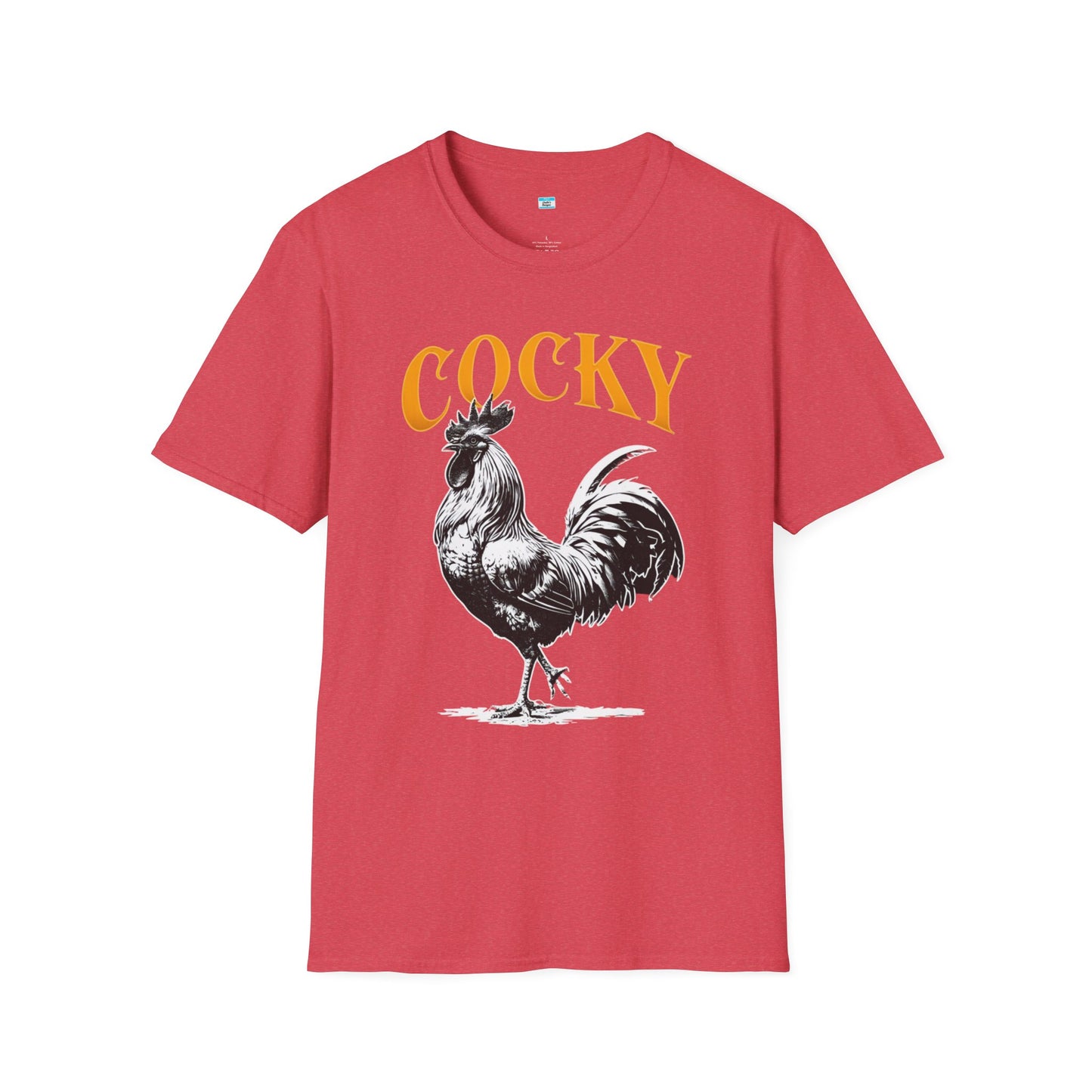 Cocky Rooster T-Shirt – Funny Farm Animal Graphic Tee, Bold Chicken Humor Shirt