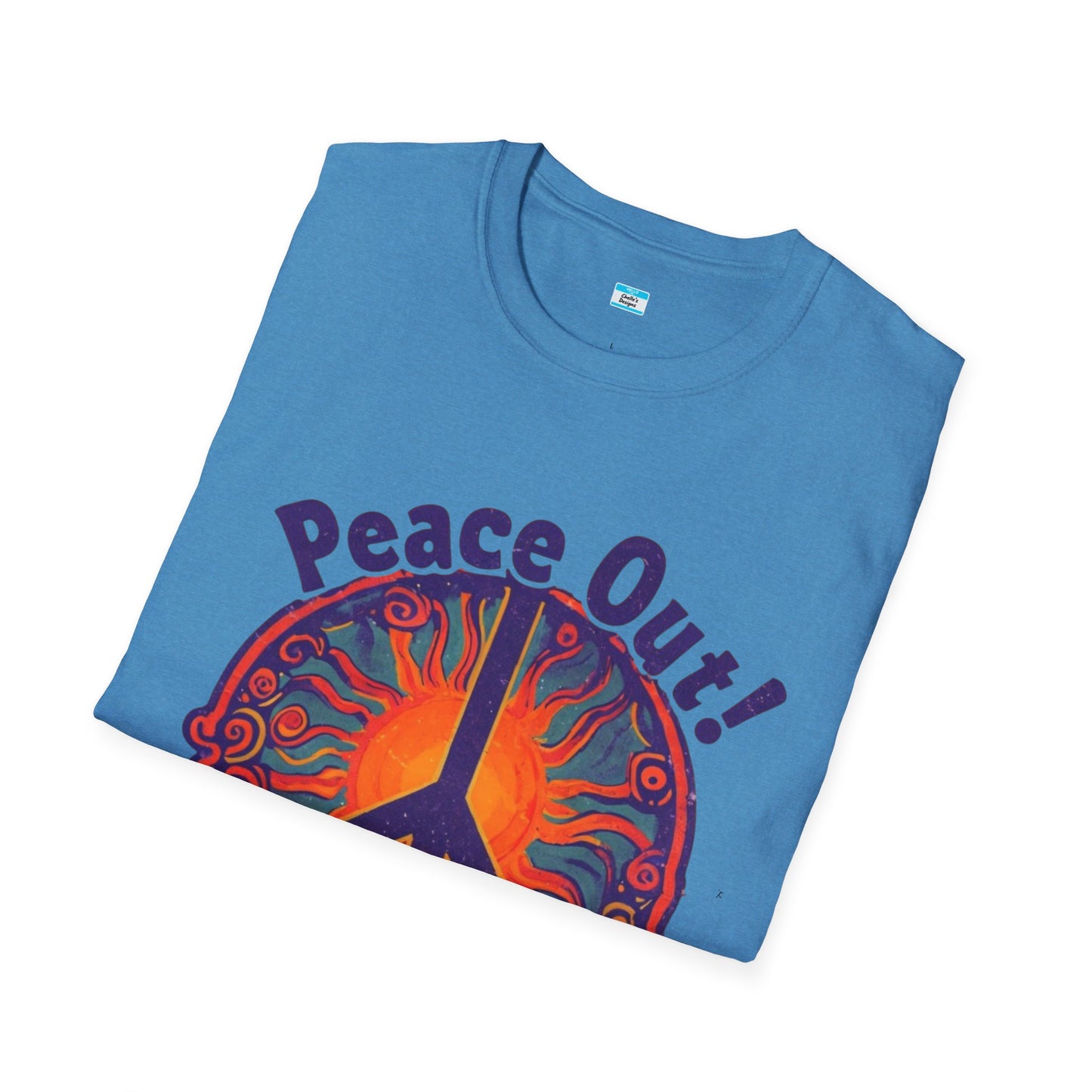 Peace Out! T-Shirt – Psychedelic Sun & Peace Sign Retro Rock Tee