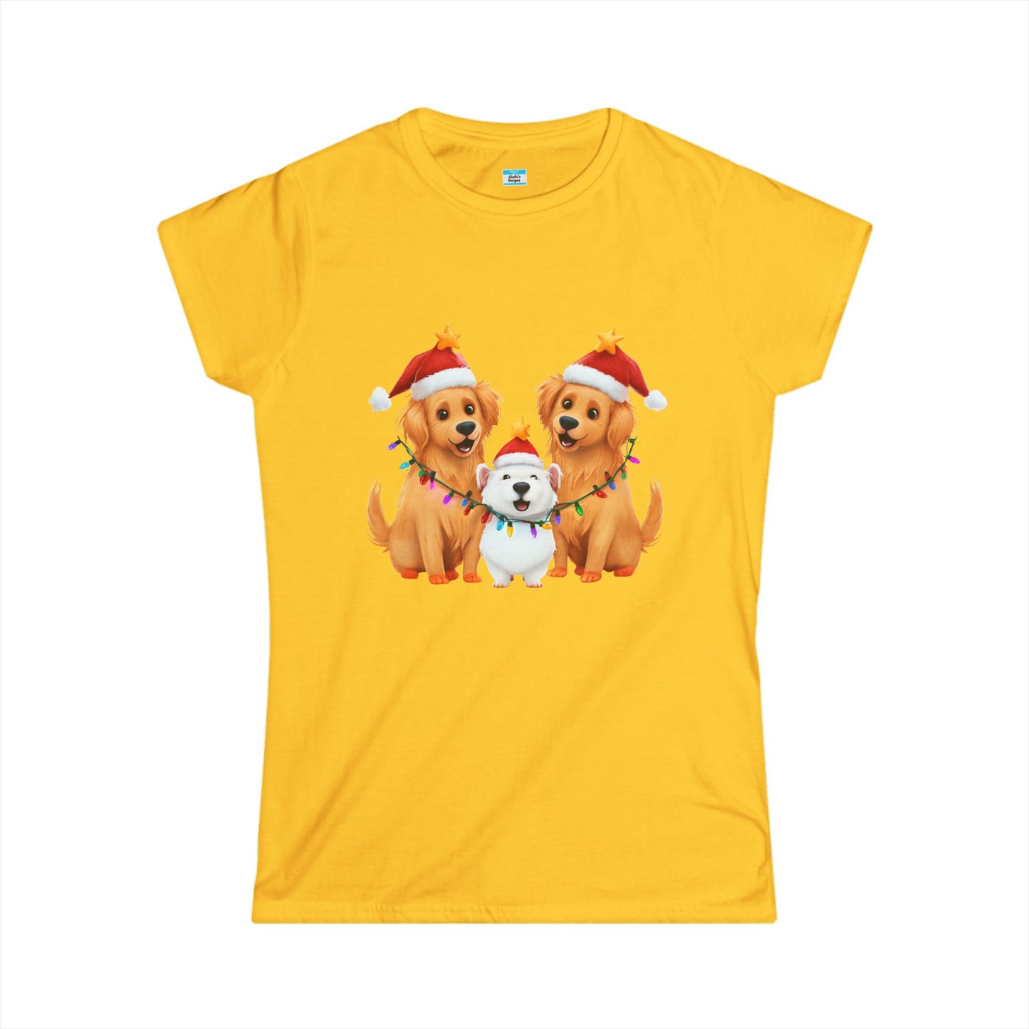 Christmas Dogs T-Shirt β Cute Santa Hat & Holiday Lights Puppy Tee