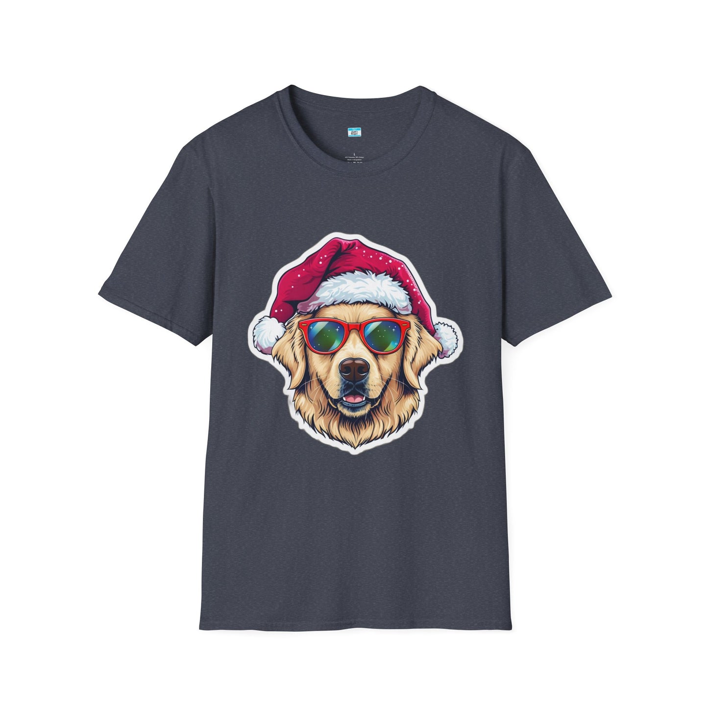 Christmas Dog T-Shirt β Cool Golden Retriever Santa Hat Holiday Tee