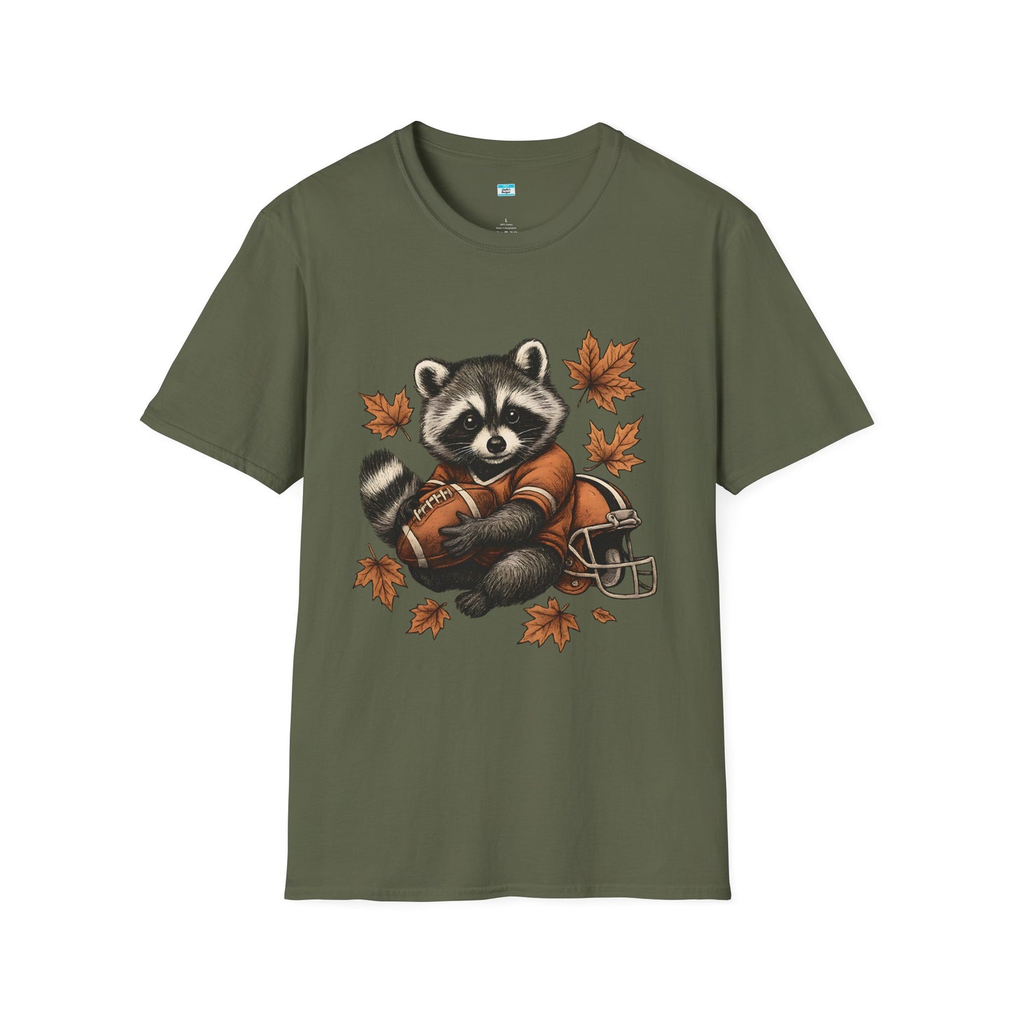 Raccoon Football T-Shirt – Cute Fall Animal Graphic Tee, Autumn Sports Shirt