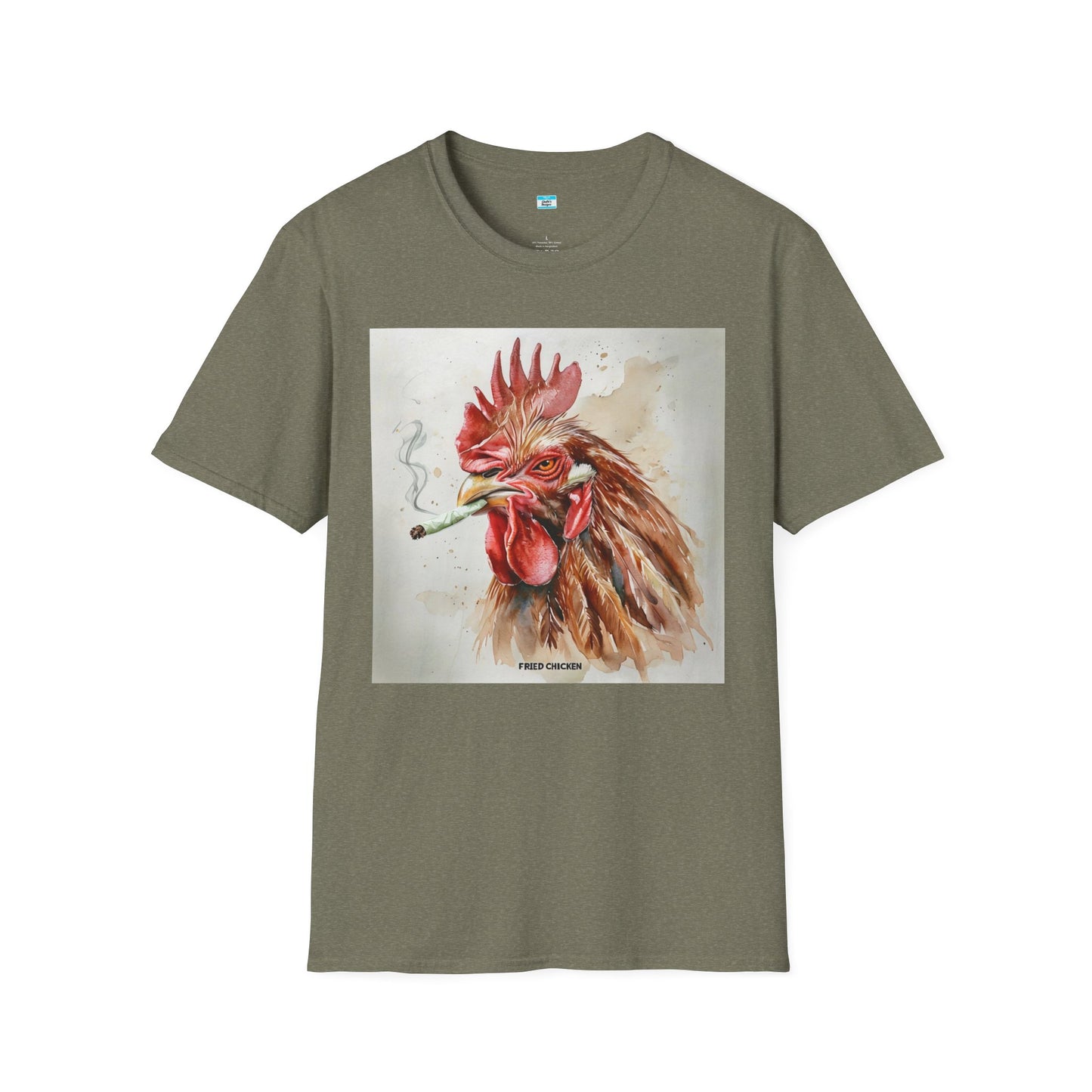 Funny Smoking Rooster T-Shirt – Fried Chicken Graphic Tee, Farm Animal Humor Shirt, Cannabis, Hemp Humor