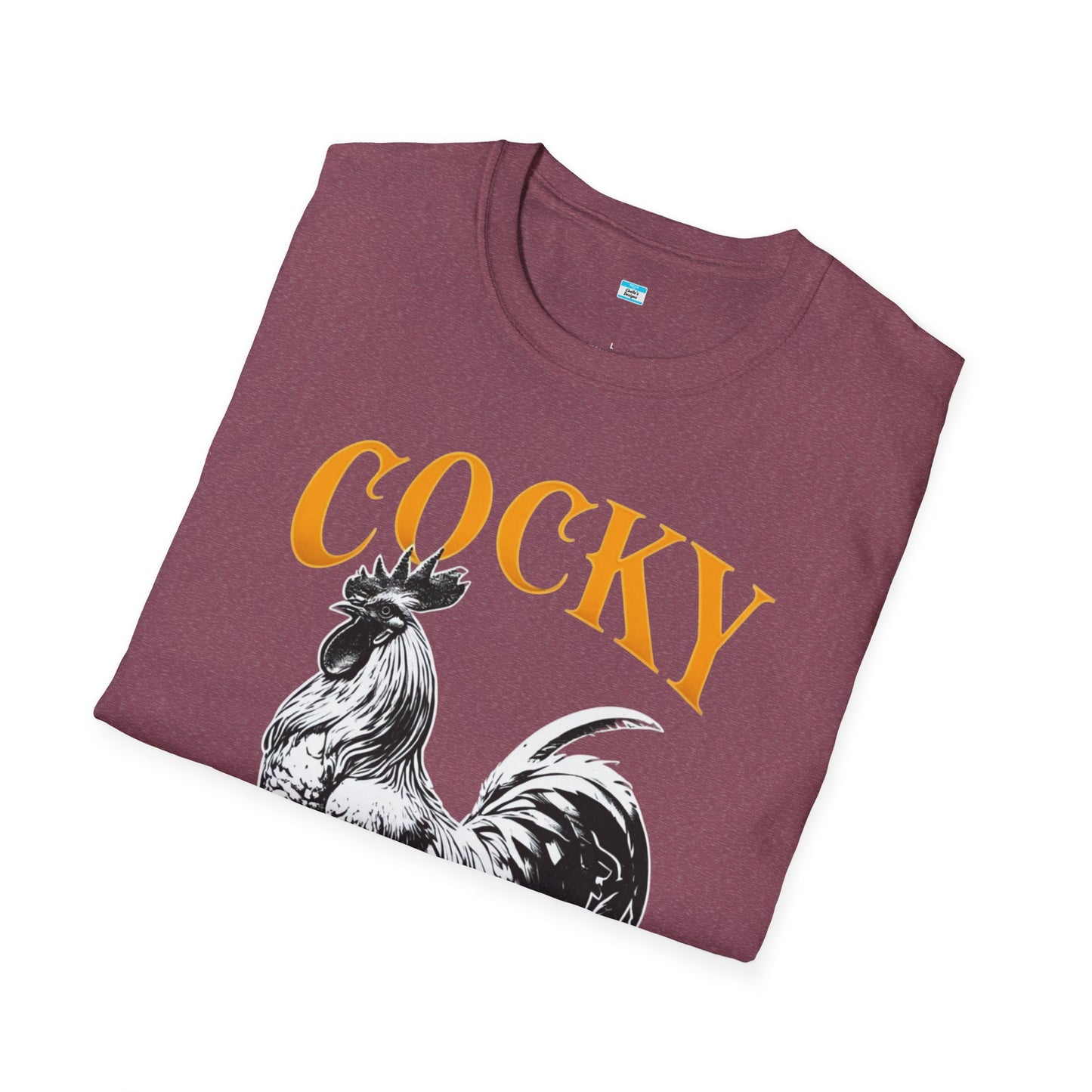 Cocky Rooster T-Shirt – Funny Farm Animal Graphic Tee, Bold Chicken Humor Shirt